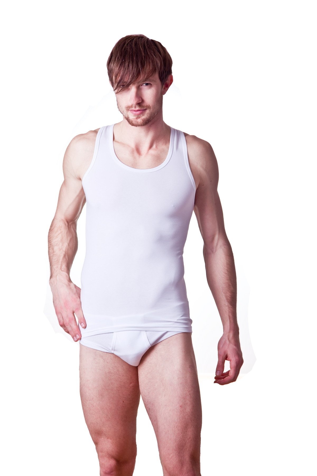 Pamuklu Likra Askılı Atlet Erkek Dono 1210 - Beyaz