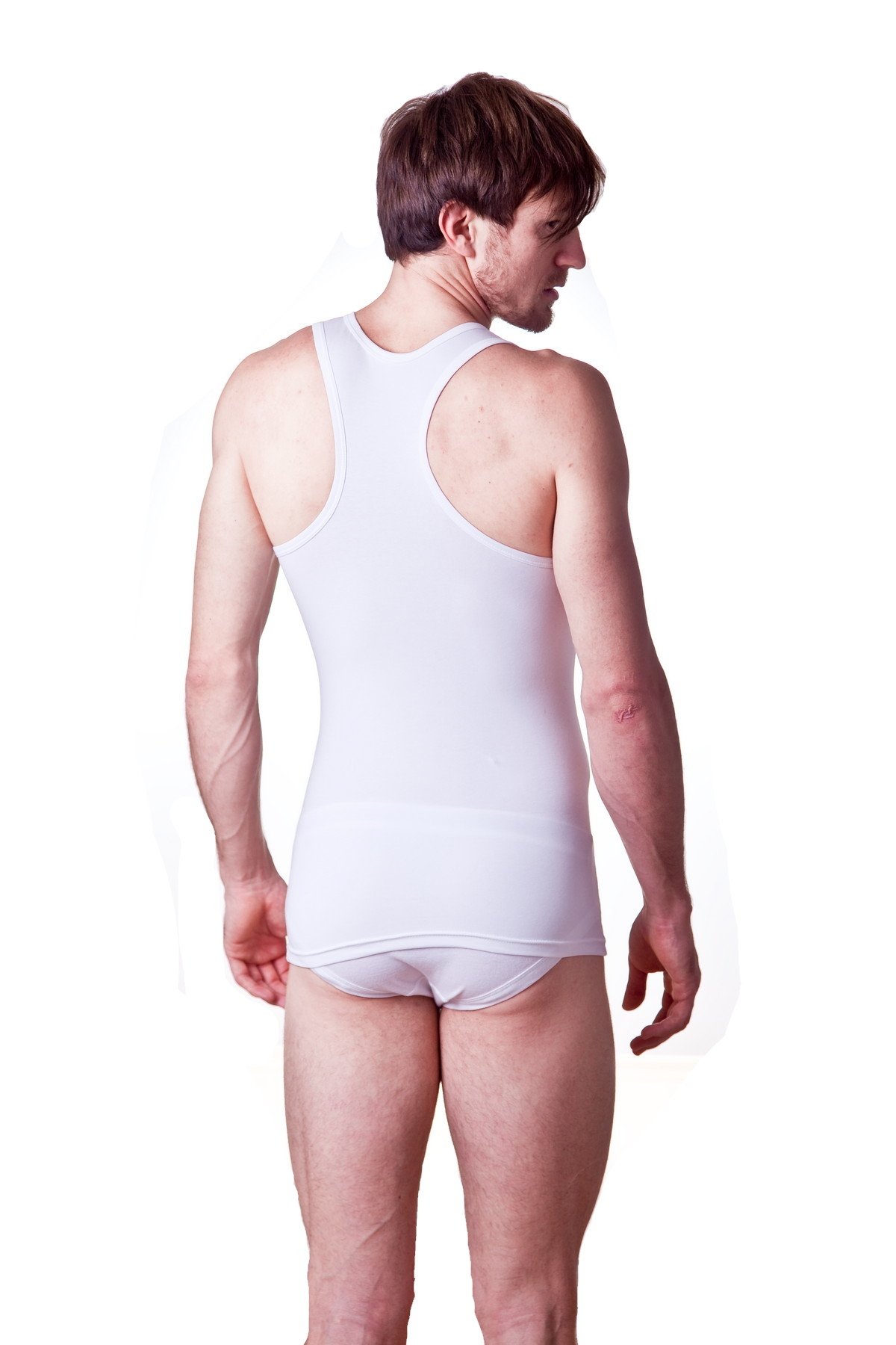 Pamuklu Ribana Kesim Erkek Atlet Dono 1220 - Beyaz