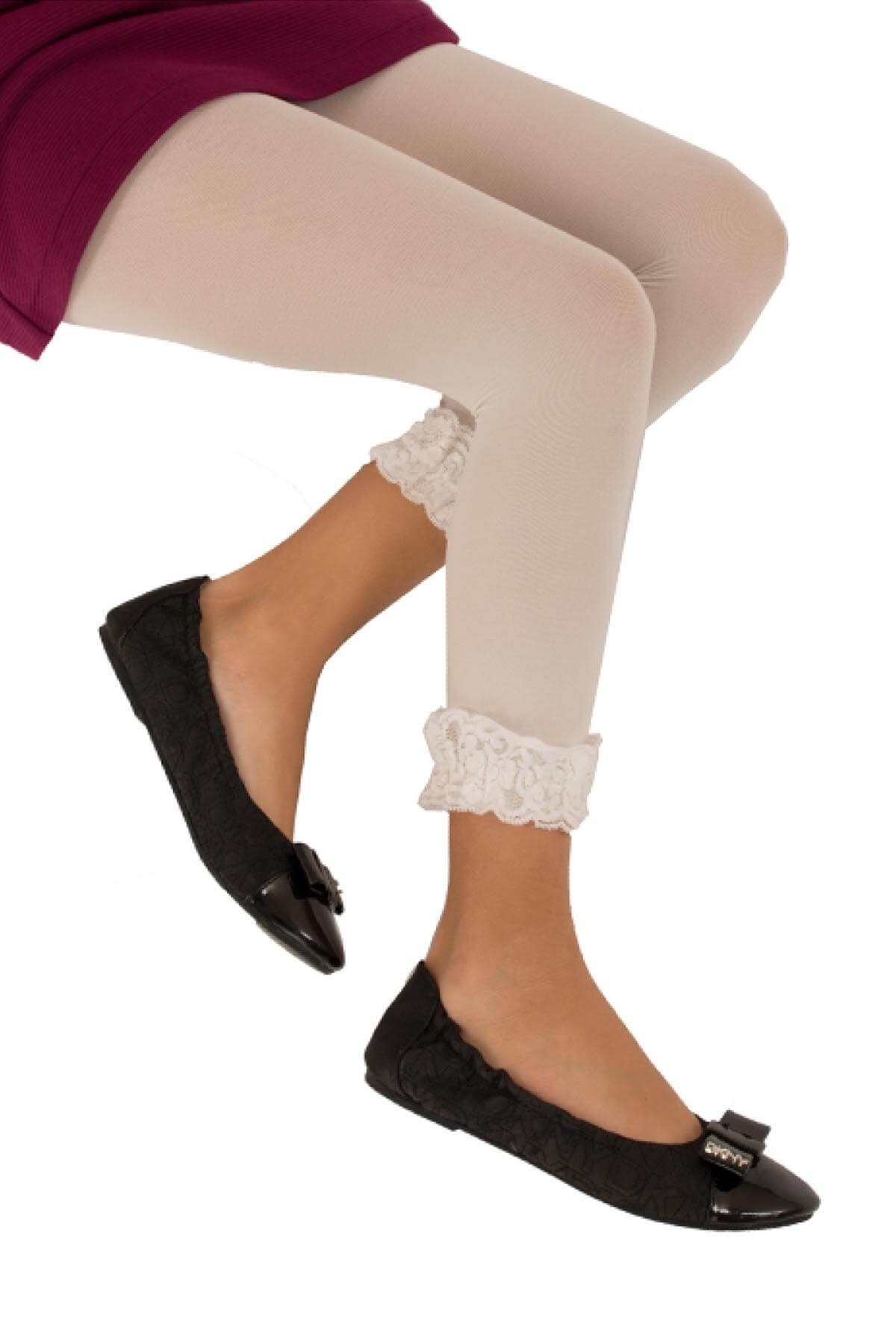 Dore Dantelli Bilek Kısmı Mikro Çocuk Tayt Dore 9581