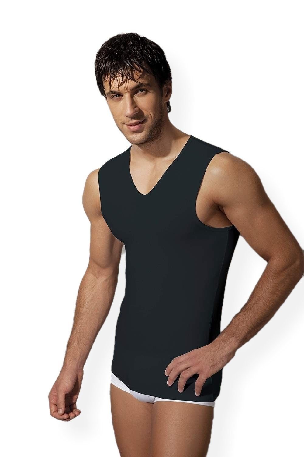 Modal V Yaka Askılı Erkek Atlet Doreanse 2210 - Siyah