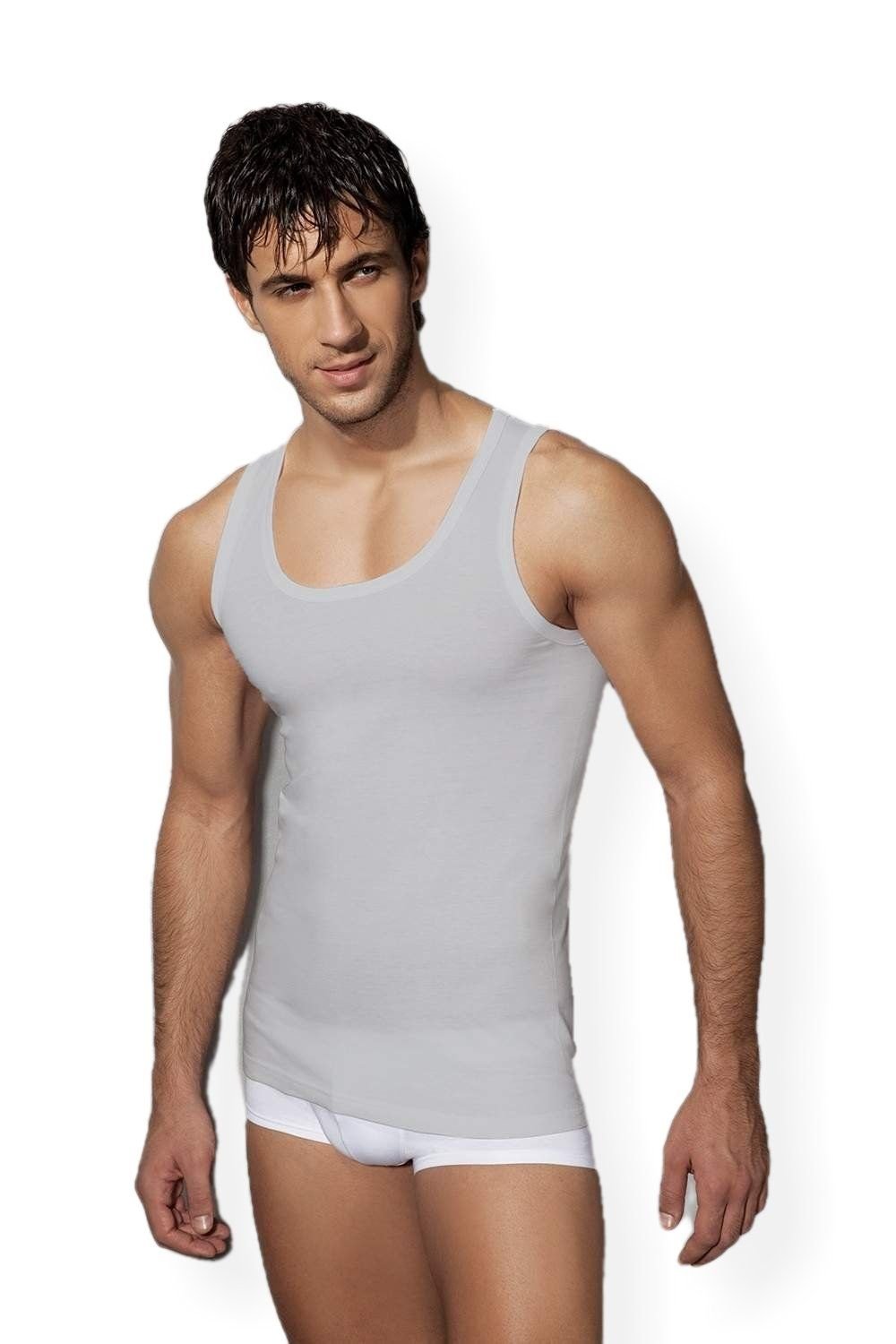 Pamuklu Ribana Kesim Erkek Atlet Doreanse 2005 - Gri