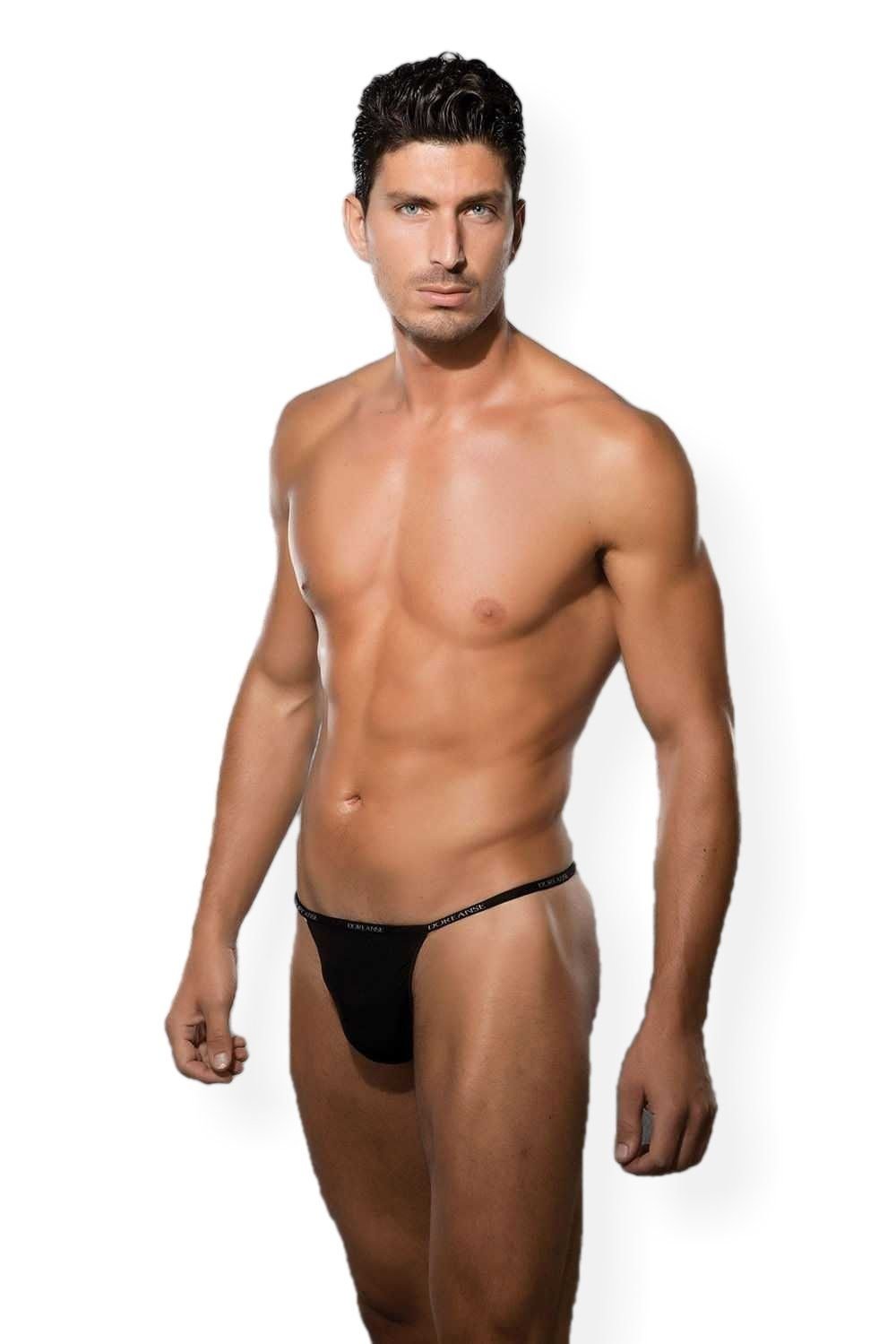 Kompakt Kesim Pamuklu Erkek String Doreanse 1390 - Siyah