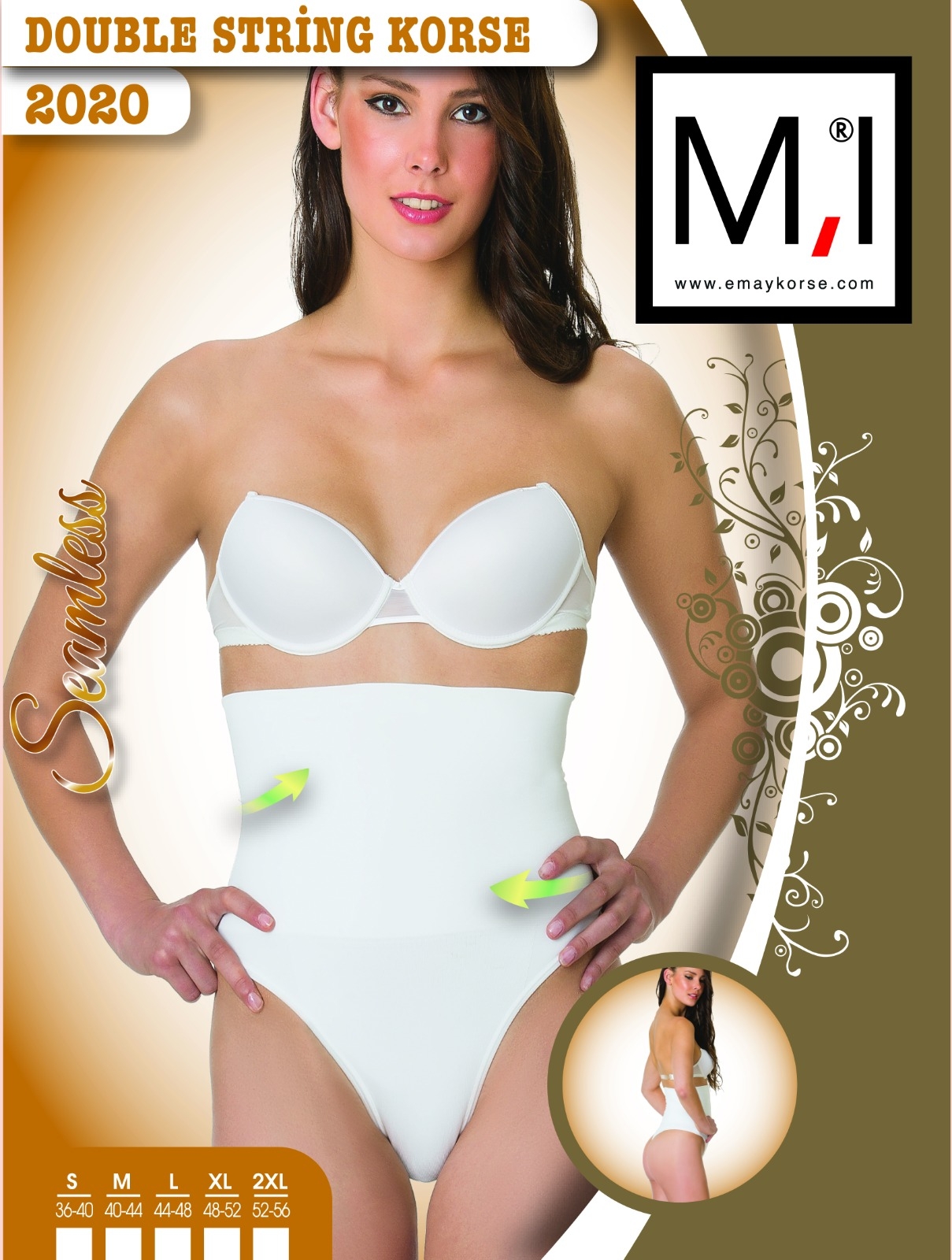 Dikişsiz Yüksek Bel Korse Polyamid Elastan Emay 2020 - Beyaz