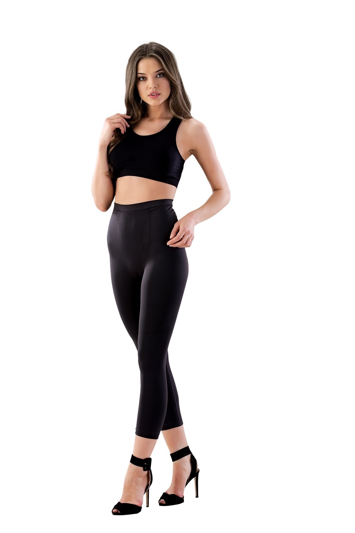 Dikişsiz Yüksek Bel Korse Tayt Emay 3810 - Siyah