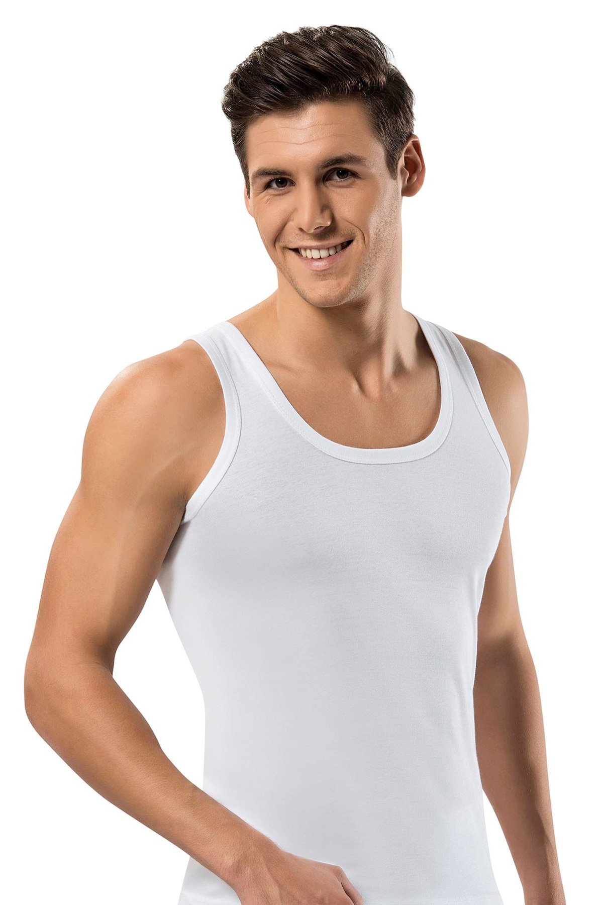 Pamuklu Ribana Kesim Erkek Atlet Erdem 1110 - Beyaz