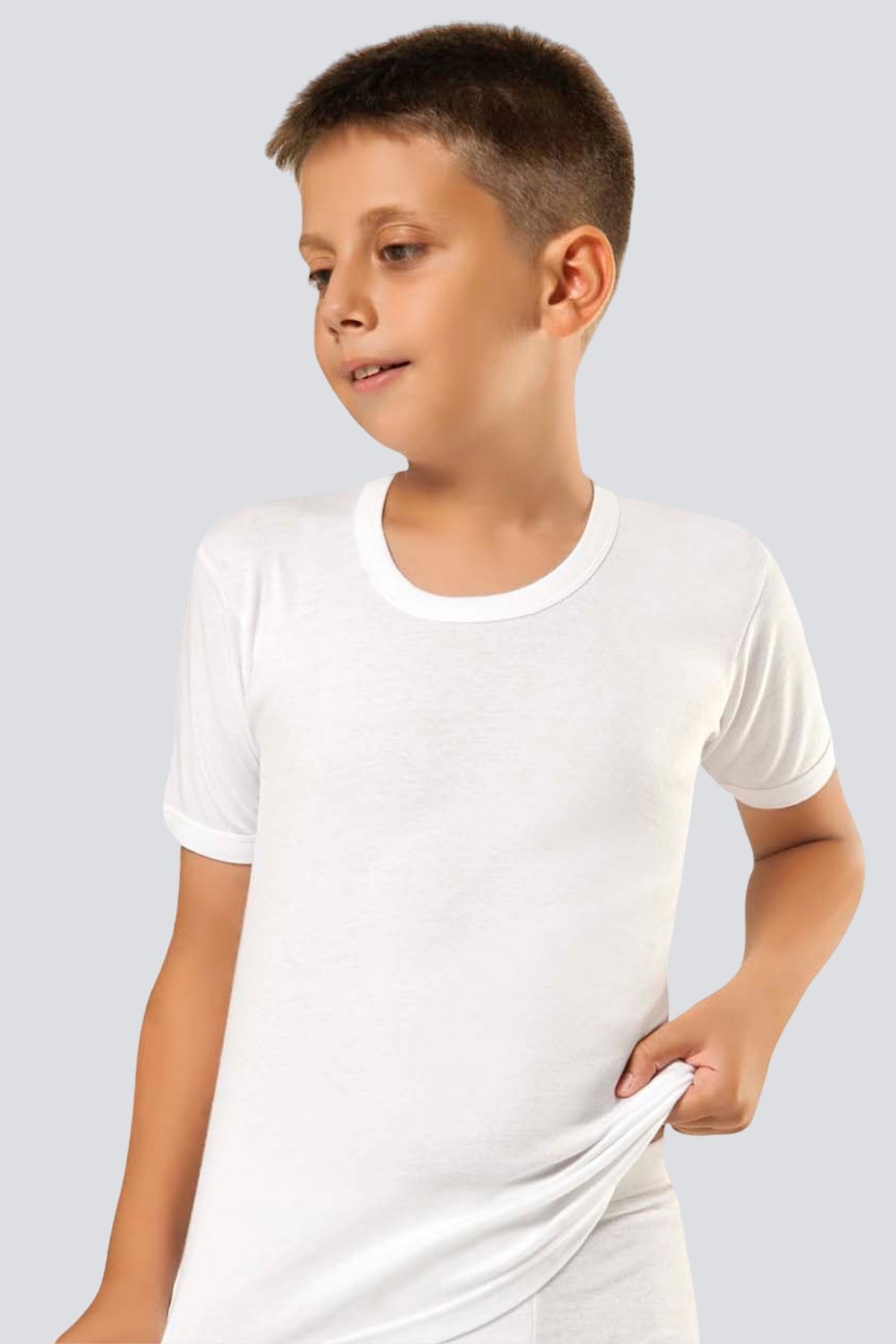 Pamuklu Rahat Kesim Bisiklet Yaka Fanila Türen 302 - Beyaz