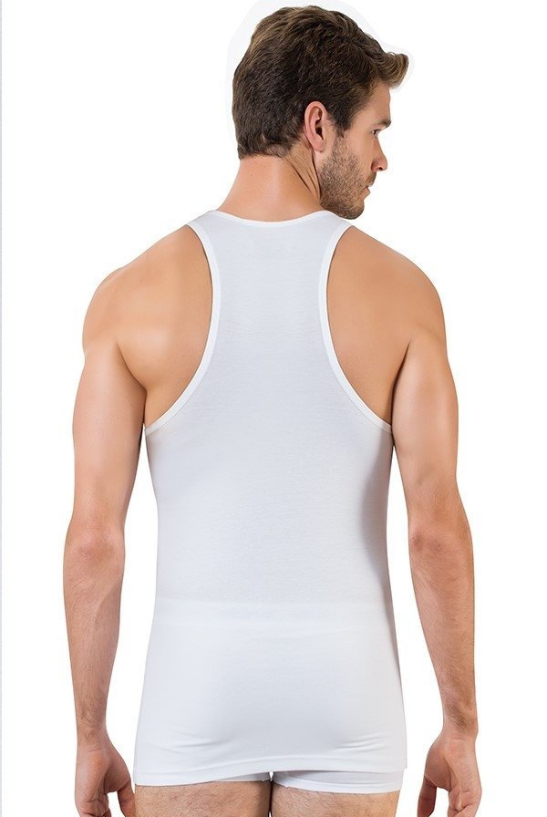 Modal Pamuklu V Yaka Erkek Atlet Öztaş 1904 - Beyaz