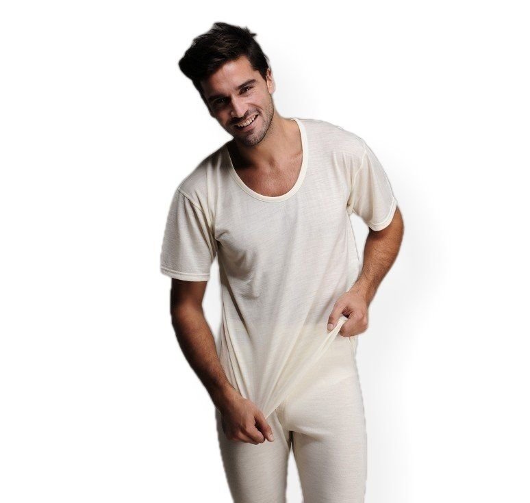 Avustralya Merinos Yünü Termal Kısa Kollu Fanila Has Yün 04 - Ekru