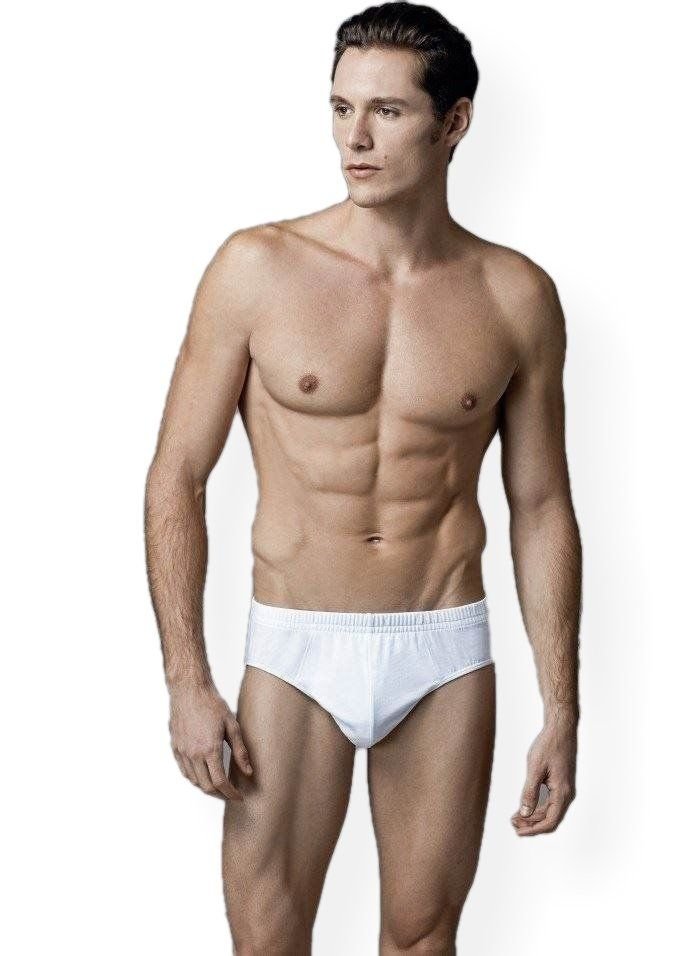 Pamuklu Kompakt Kesim Siyah-Beyaz Erkek Slip Eros 034 - Beyaz