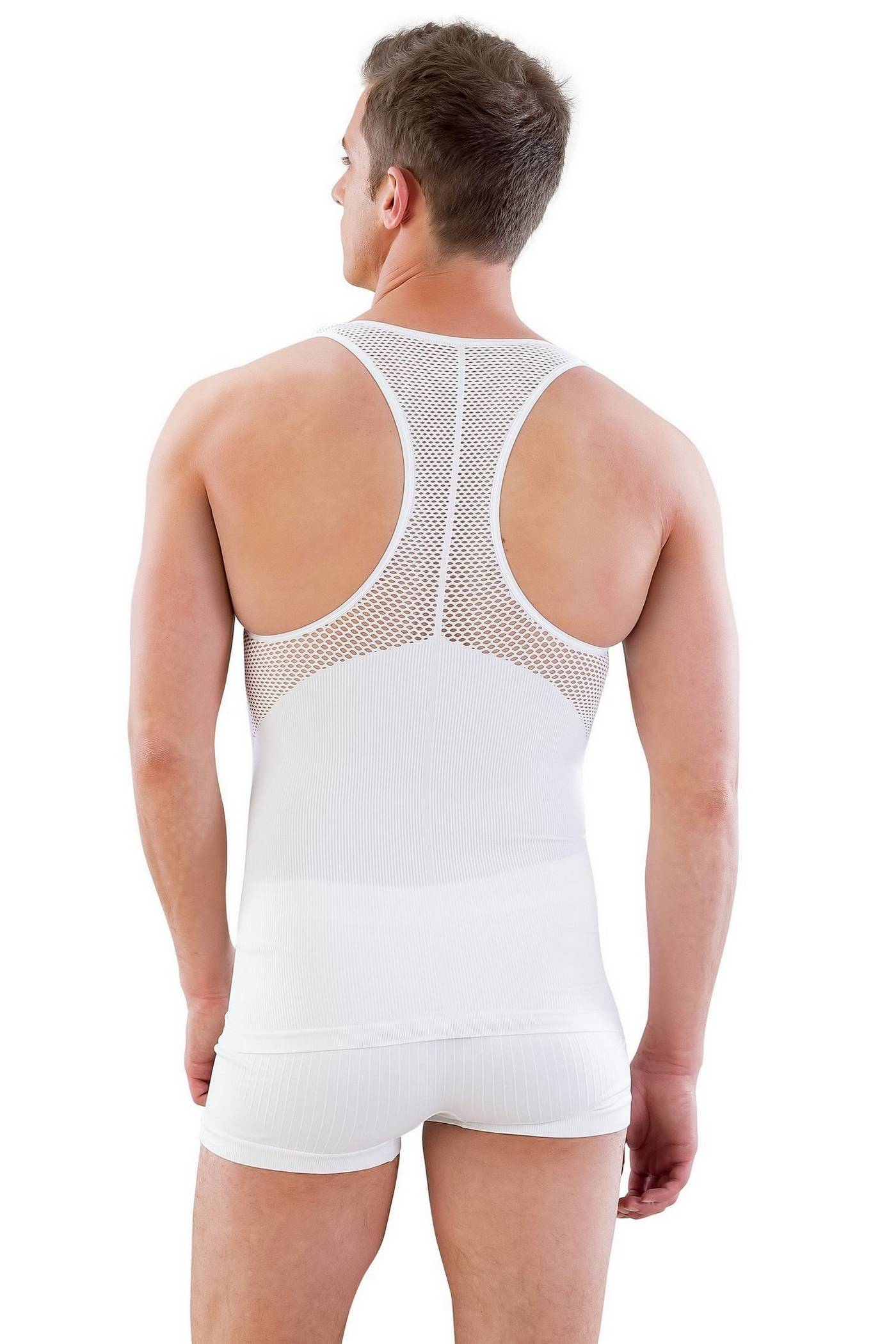 Ribana Kesim Siyah Fantezi Erkek Atlet Korse Emay 1009 - Beyaz