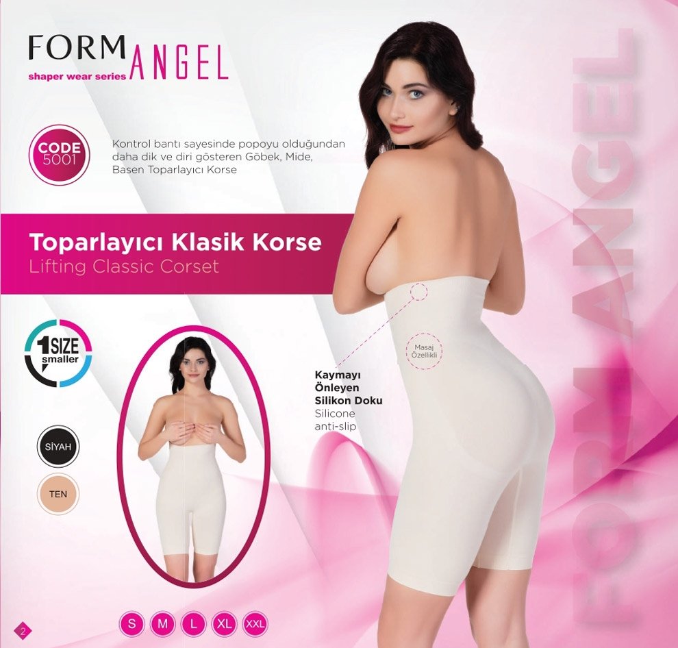 Dikişsiz Yüksek Bel Toparlayıcı Korse Form Angel 5001 - Ten
