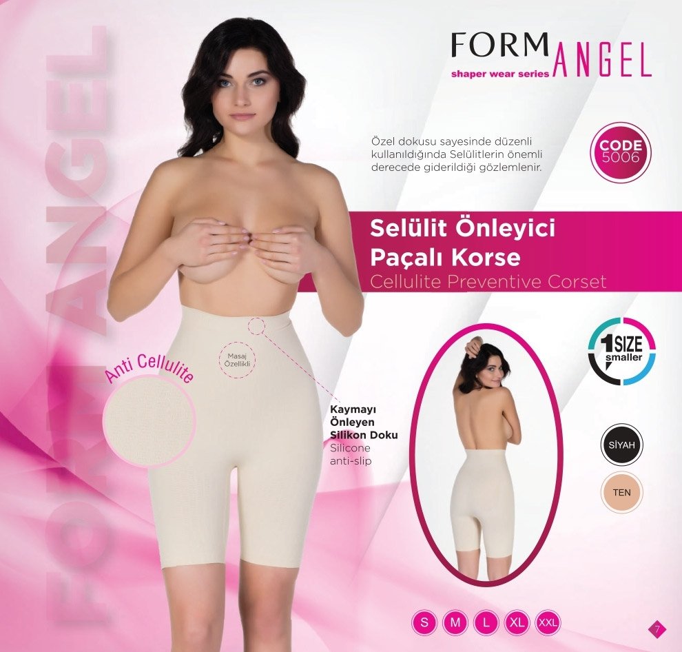 Kademeli Kompresyonlu Paçalı Korse Form Angel 5006 - Ten