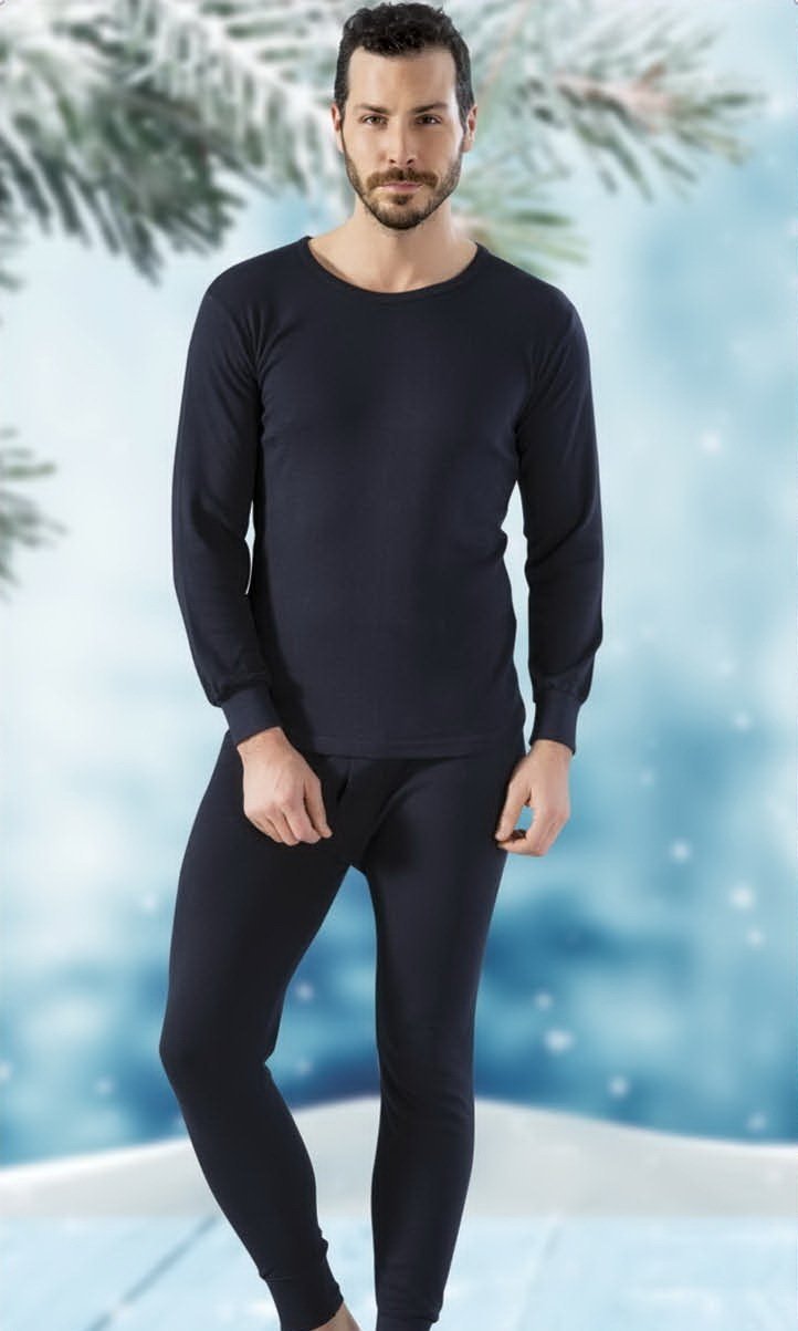 Pamuklu Fırçalı Termal Erkek İçlik Takım Lüx DRM 1136 - Antrasit