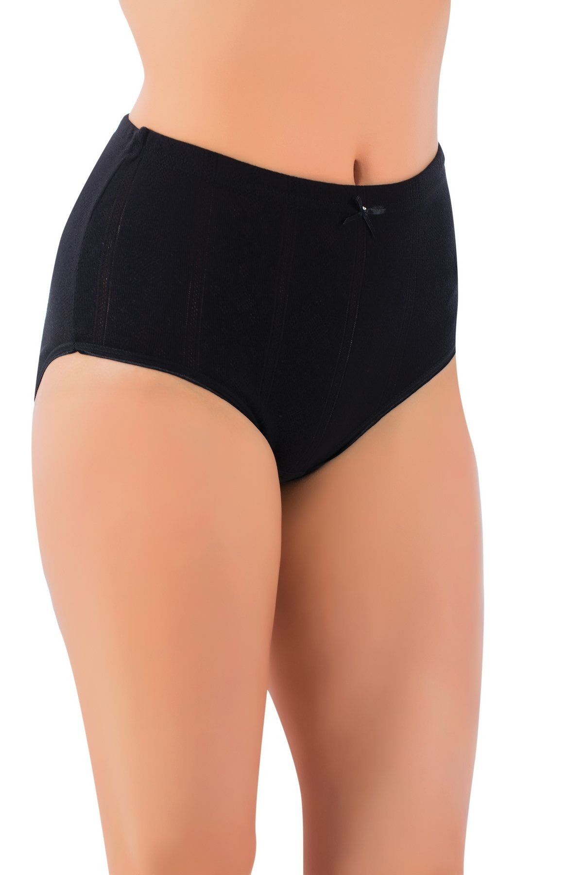 Yüksek Bel Destekli Jakarlı Bayan Bato Külot Lüx DRM 095 - Siyah