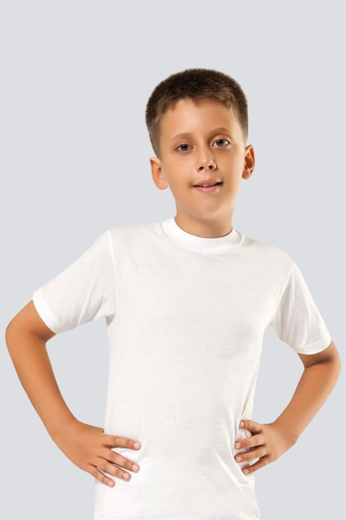 Pamuklu Kapalı Bisiklet Yaka Fanila (2'li Paket) Türen 301 - Beyaz