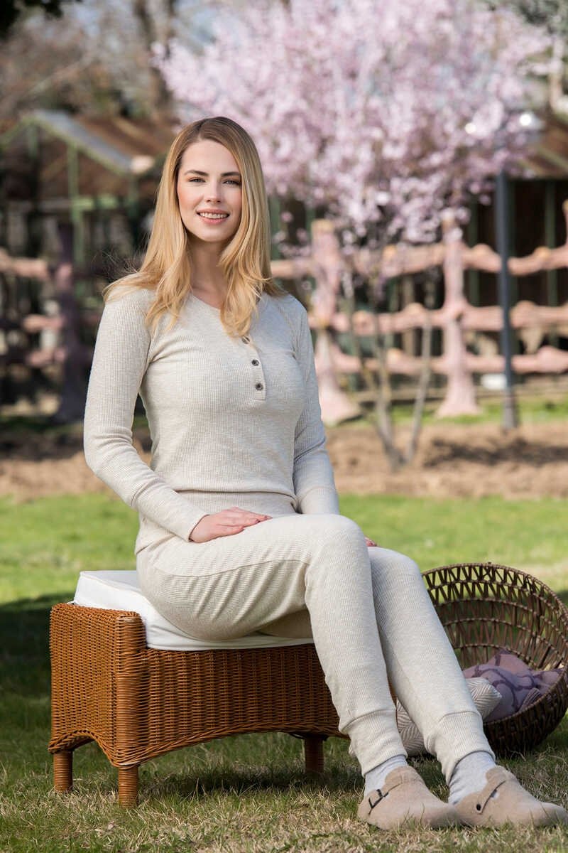 Yeni İnci Kaşkorse Yumuşak Dokulu Kadın Pijama Takımı Yeni İnci 1600 - Görsel 2