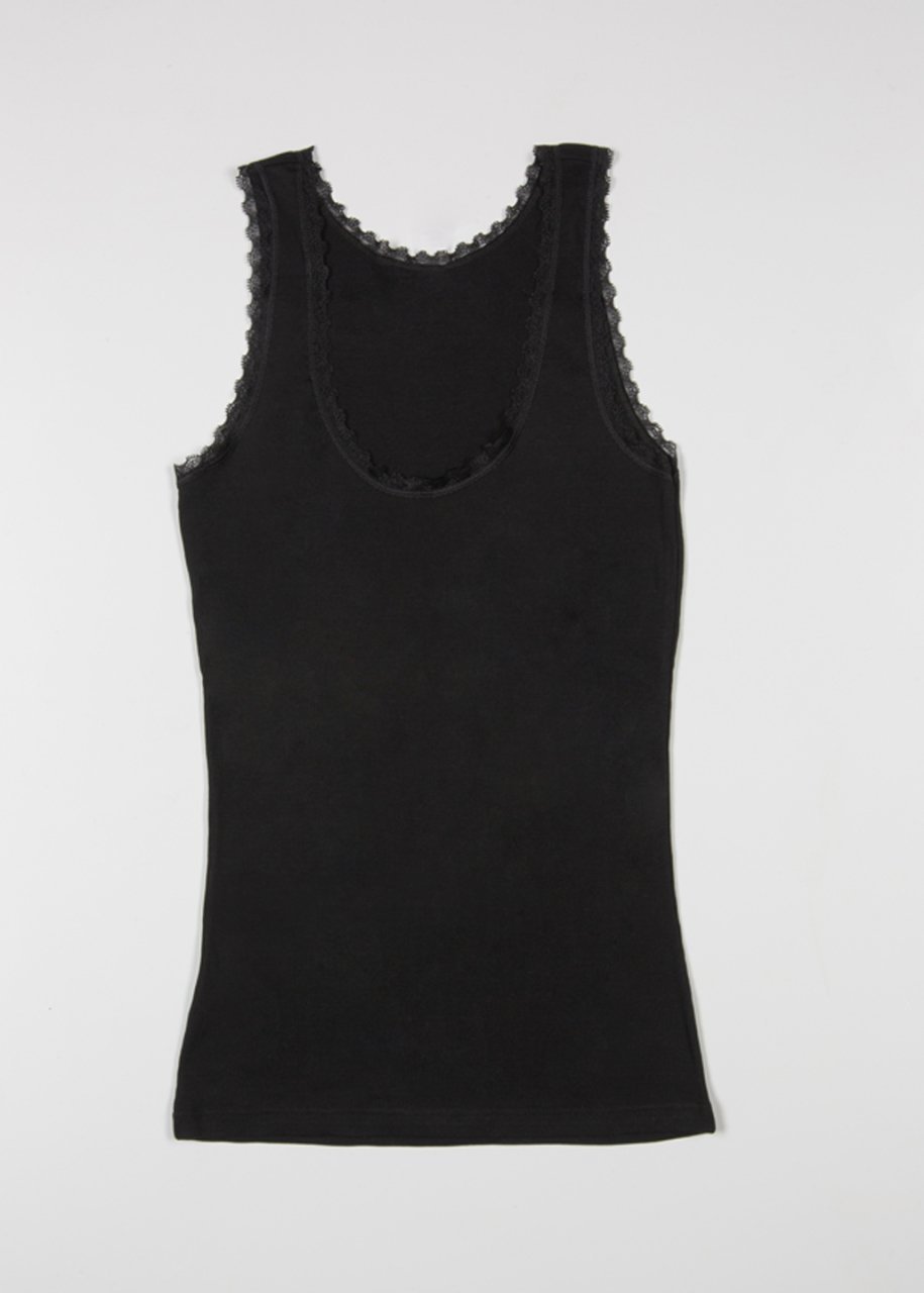 Pamuklu Dikişli Atlet 2'li Kadın Dagi 5010 - Siyah