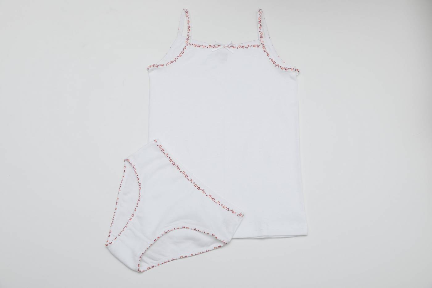 Pamuklu Esnek Bel Lastiği Kız Çocuk Külot Takımı Öztaş 4028 - Beyaz