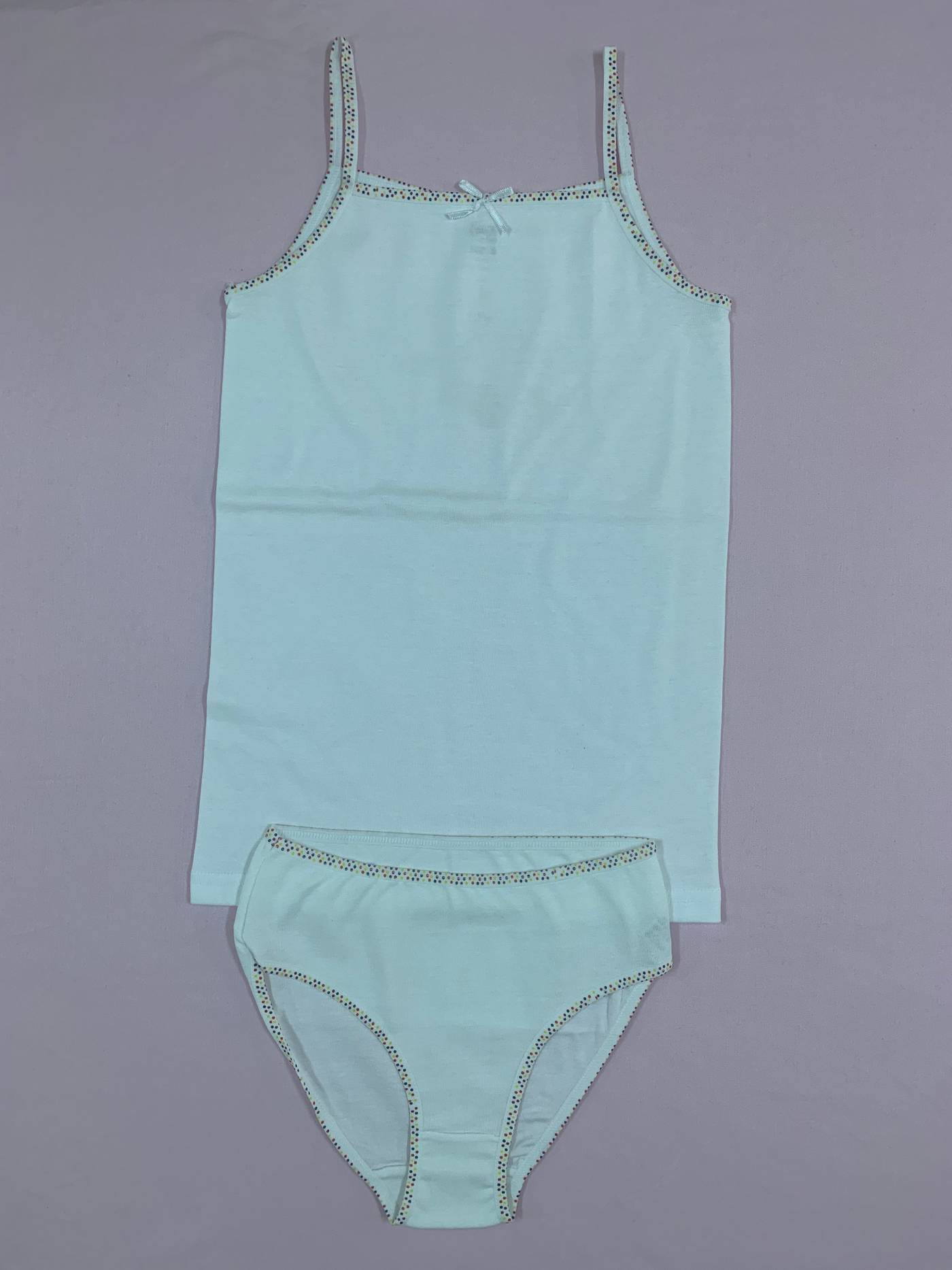 Pamuklu Esnek Bel Lastiği Kız Çocuk Külot Takımı Öztaş 4028 - Beyaz