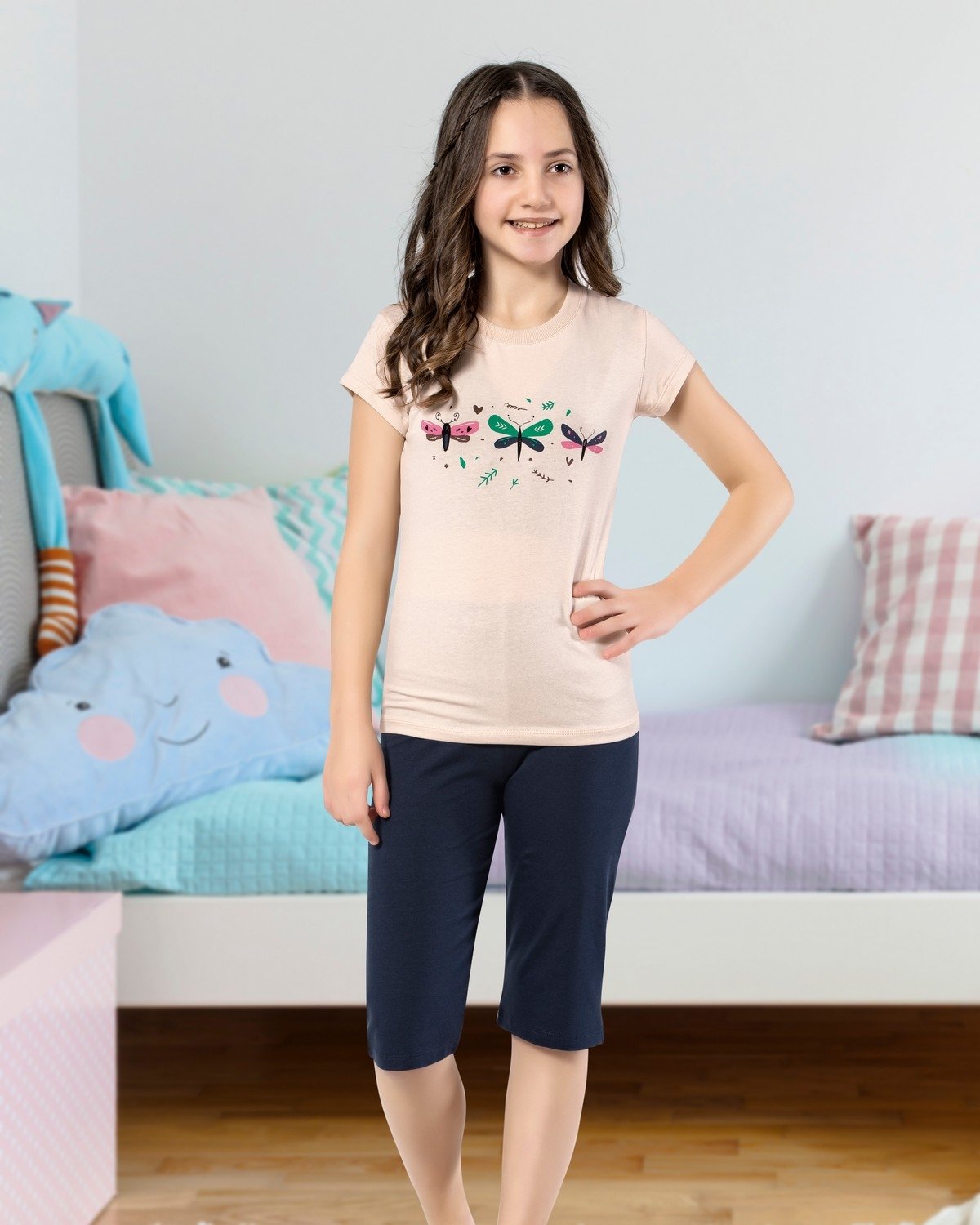 HMD Kapri Takım Anti-Alerjik %100 Pamuk Kız Çocuk HMD 6110