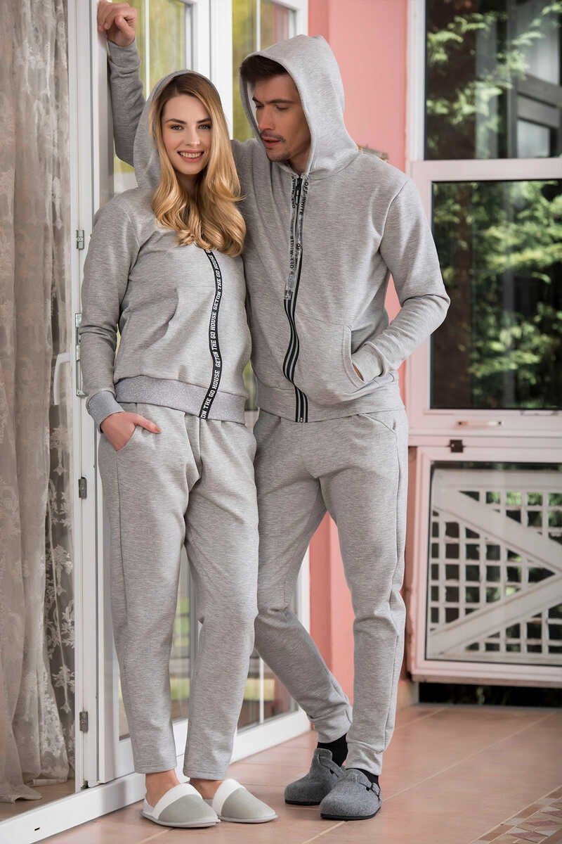 Yeni İnci Kapüşonlu 2'li Pamuklu Erkek Pijama Takımı Yeni İnci 720 - Görsel 2