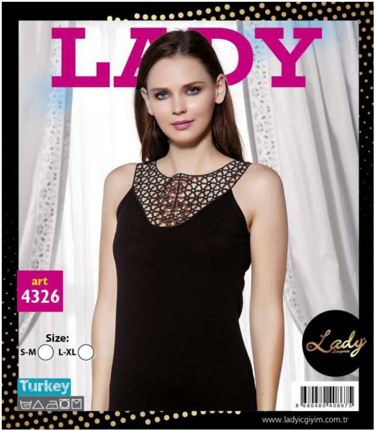 Dantel İşlemeli Pamuklu Kadın Tshirt Lady 4326 - Görsel