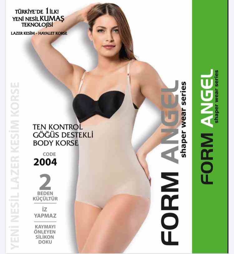 Form Angel Dikişsiz Lazer Kesim Göğüs Destekli Body Korse Form Angel 2004 - Görsel 2