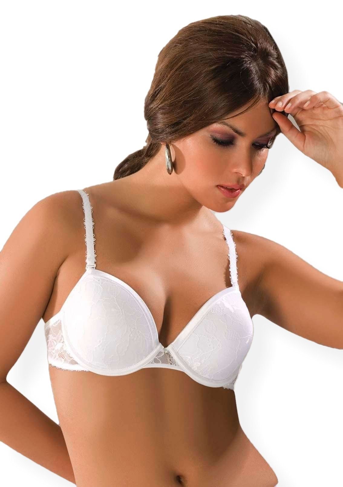 Destekli Dantelli Yarım Kap Sütyen Le Jardin 7003 - Beyaz