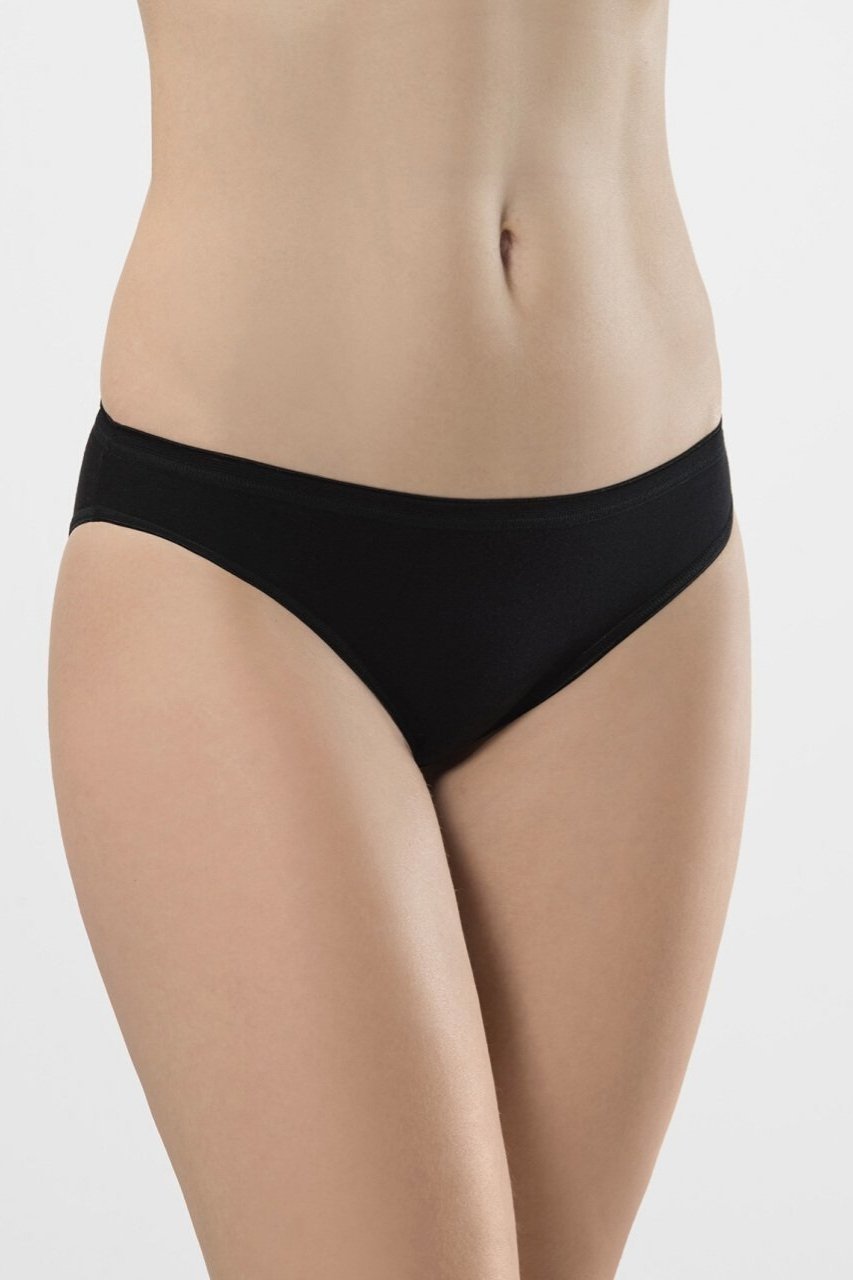 Likralı Yüksek Bel Bikini Külot  Türen 230 - Siyah