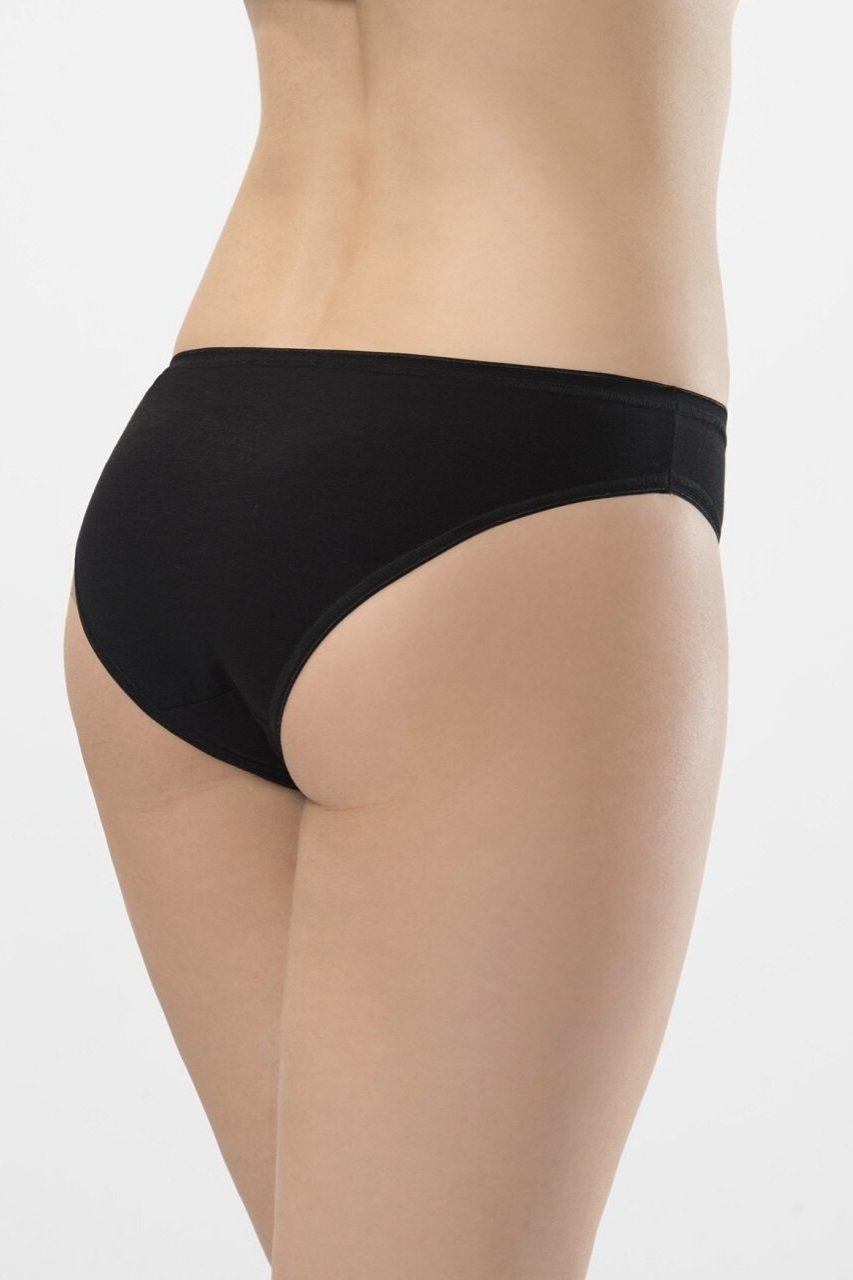 Likralı Yüksek Bel Bikini Külot  Türen 230 - Siyah