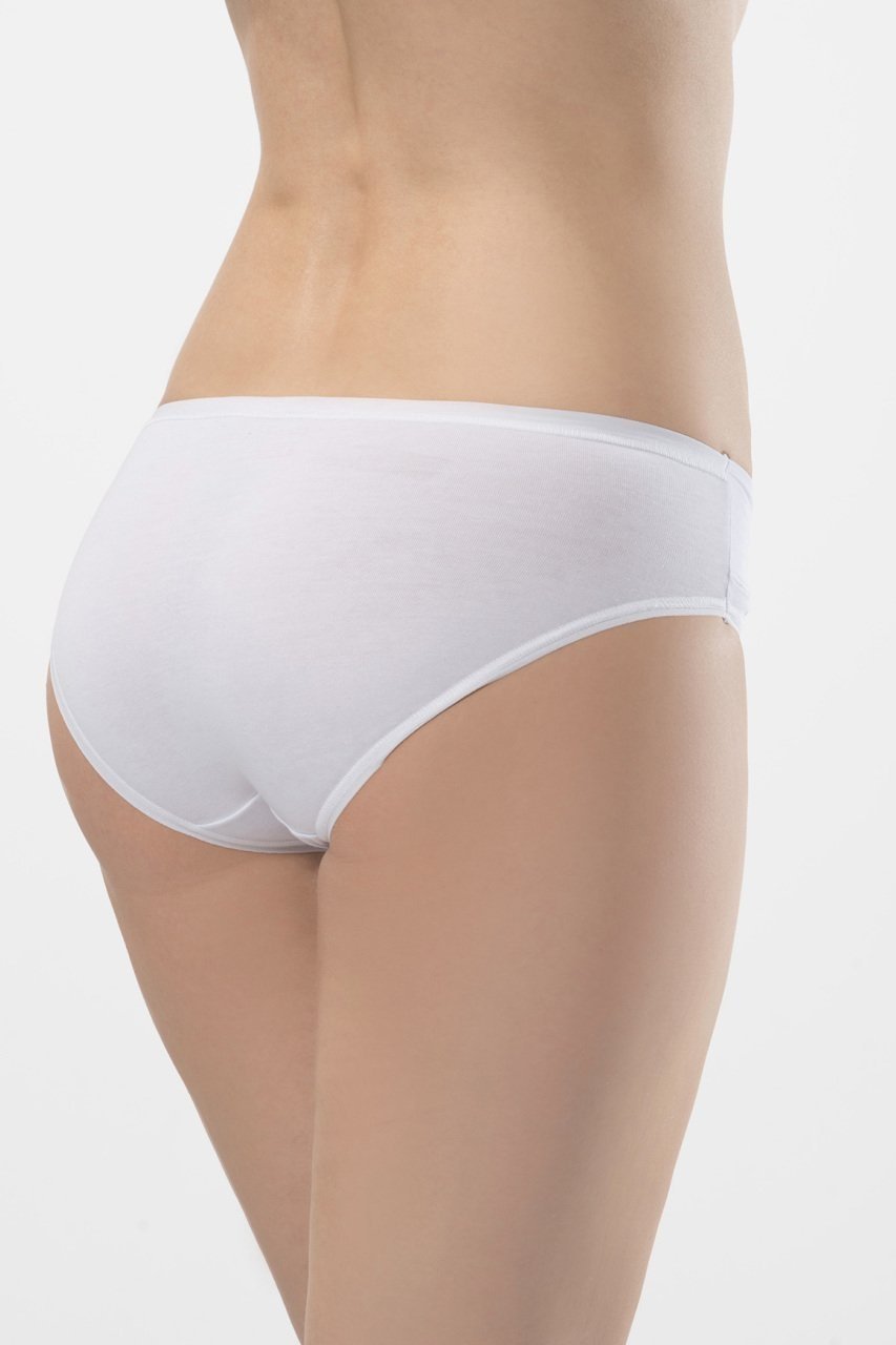 Likralı Yüksek Bel Bikini Külot  Türen 955 - Beyaz