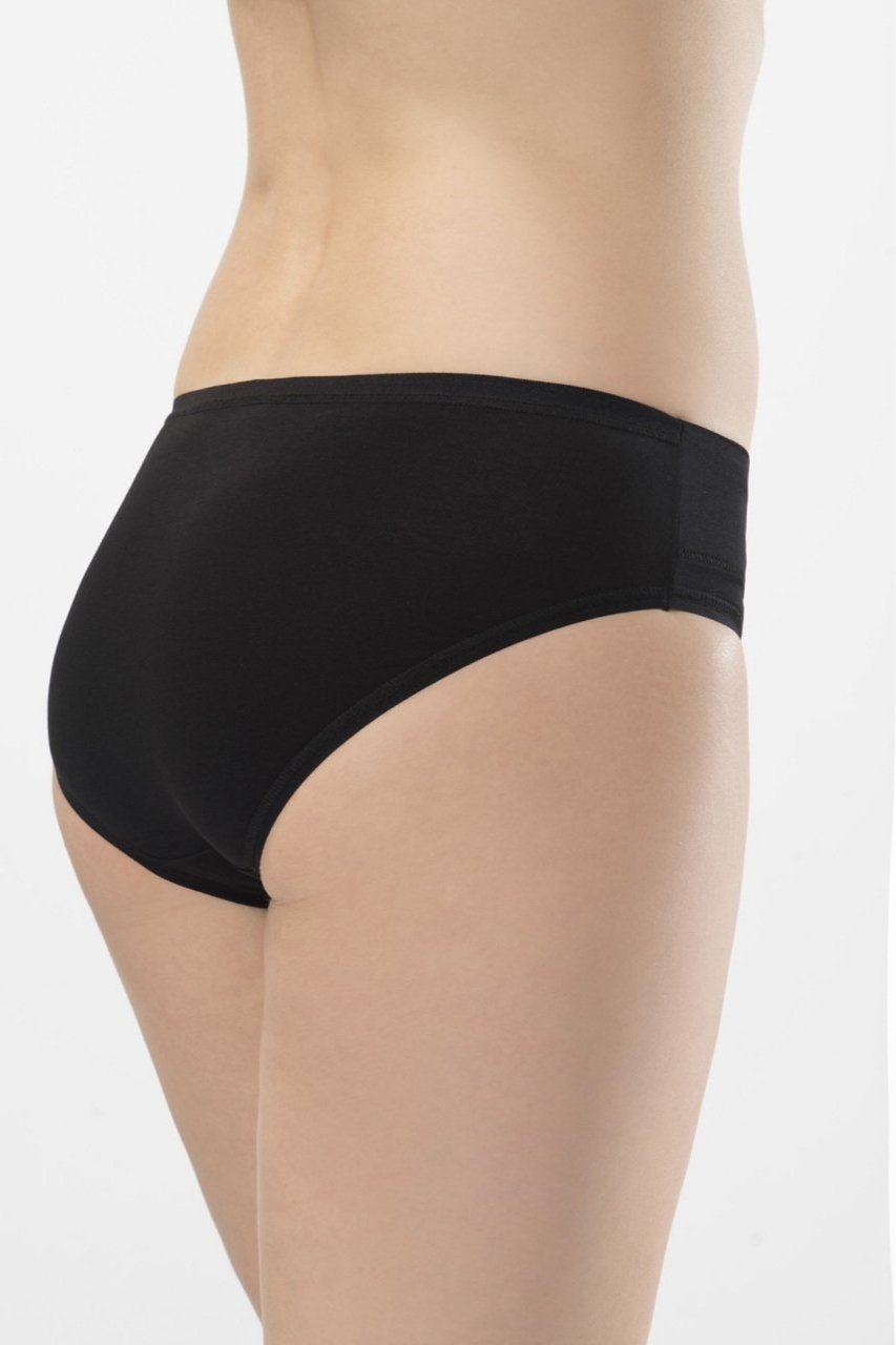 Pamuklu Yüksek Bel Bikini Külot 2'li Paket Türen 955 - Siyah