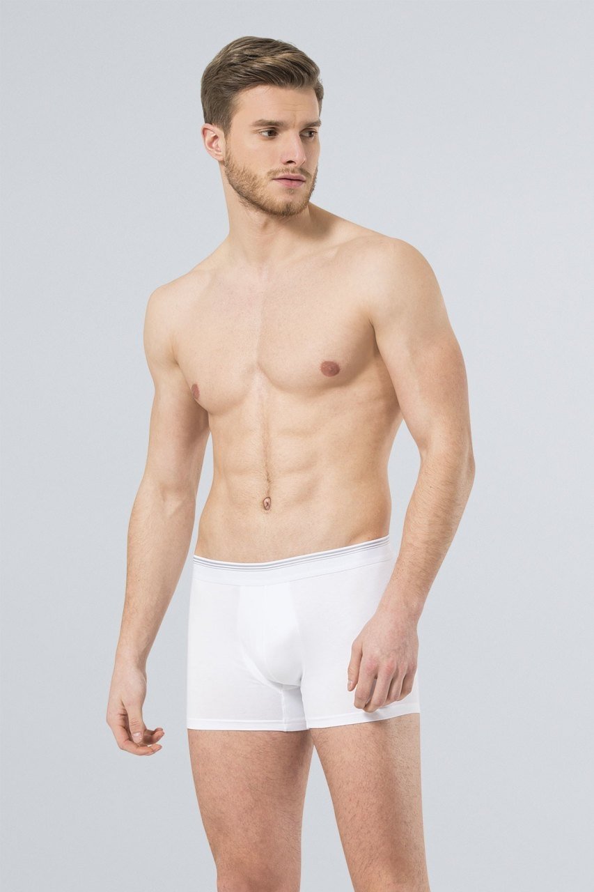 Likralı Esnek Bel Boxer 2'li Paket Türen 126 - Beyaz