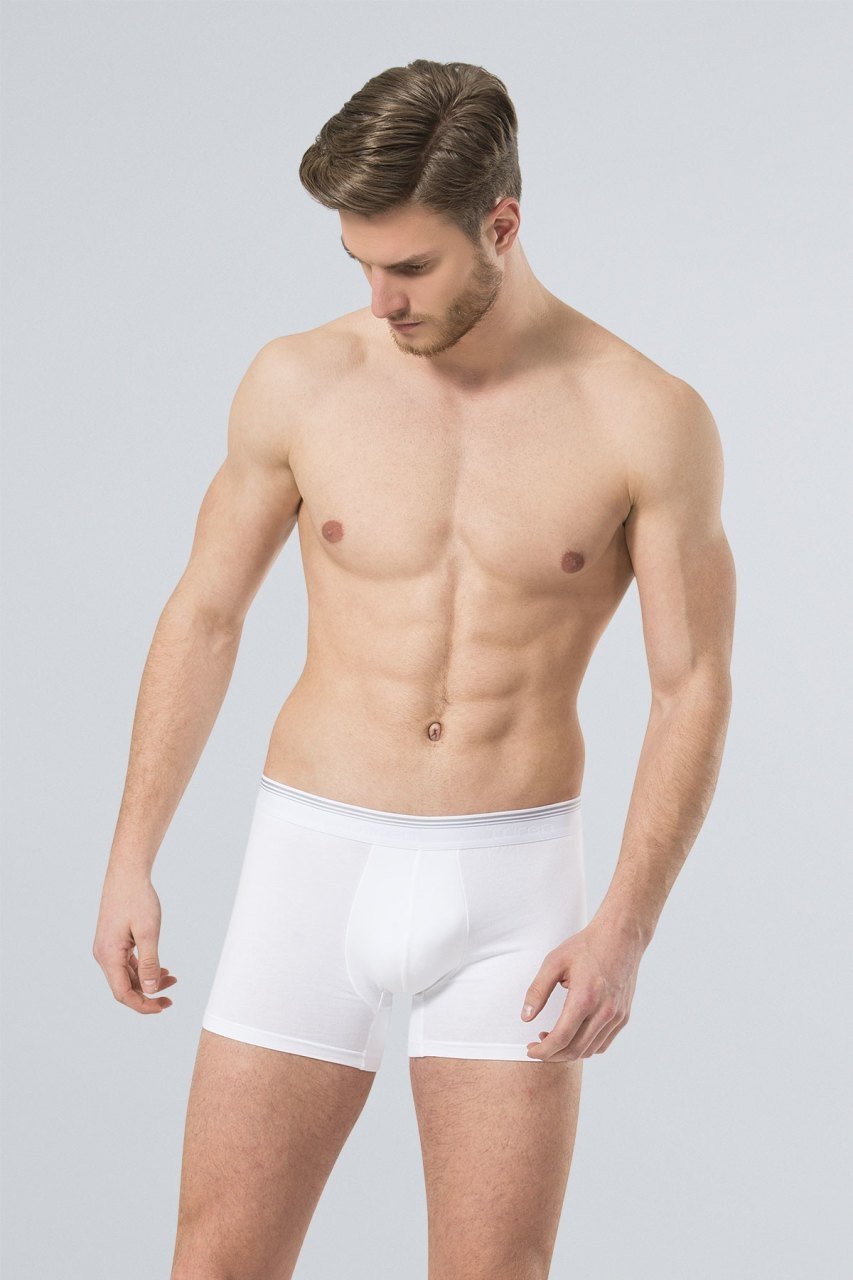Likralı Esnek Bel Boxer 2'li Paket Türen 126 - Beyaz