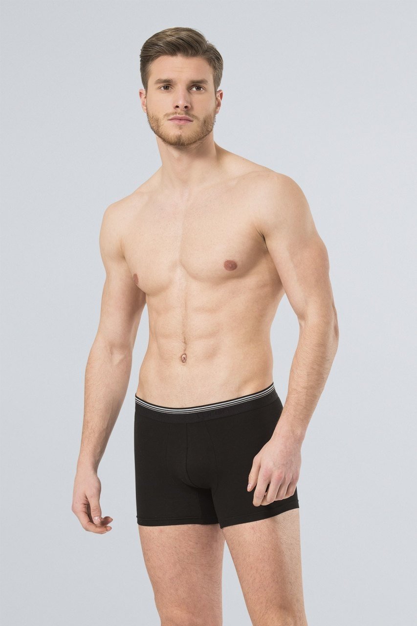 Likralı Esnek Bel Boxer (2'li Paket) Türen 126 - Siyah