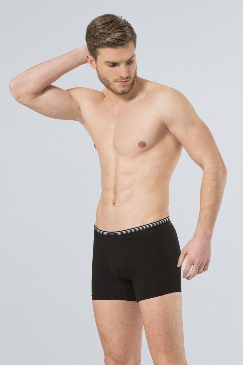 Likralı Esnek Bel Boxer (2'li Paket) Türen 126 - Siyah