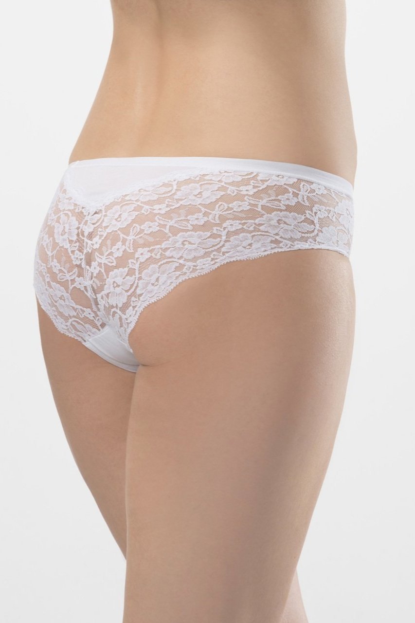 Dantelli Minimal İp Detaylı String Külot Türen 956 - Beyaz