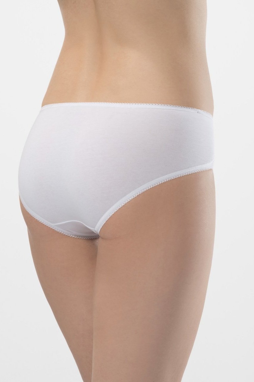 Likralı Dantelli Bikini Slip Külot Türen 961 - Beyaz