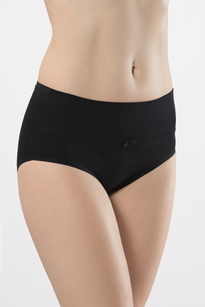 Likralı Yüksek Bel Külot 2'li Paket Türen 964 - Siyah