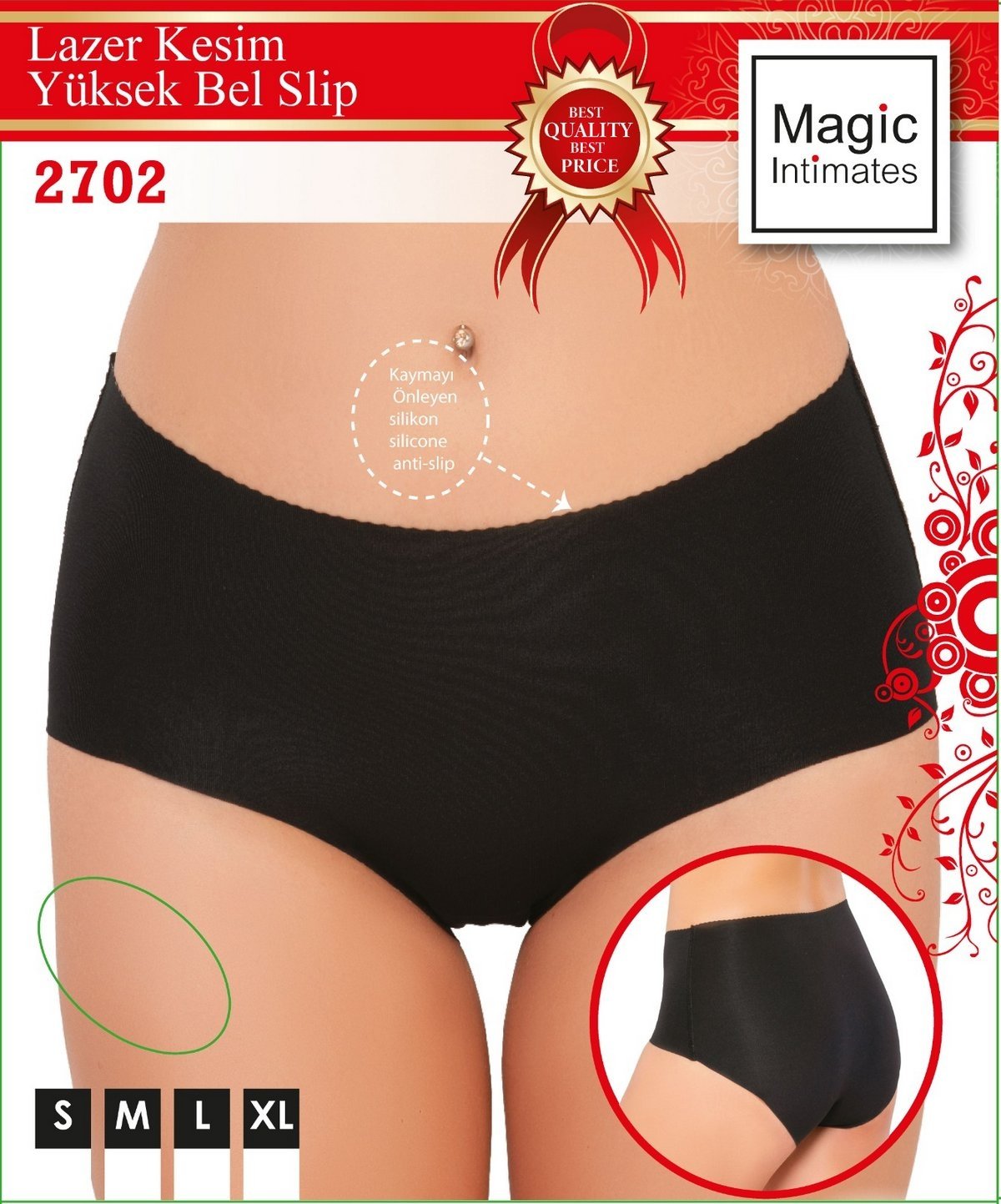 Dikişsiz Yüksek Bel Korse Emay 2702 - Siyah