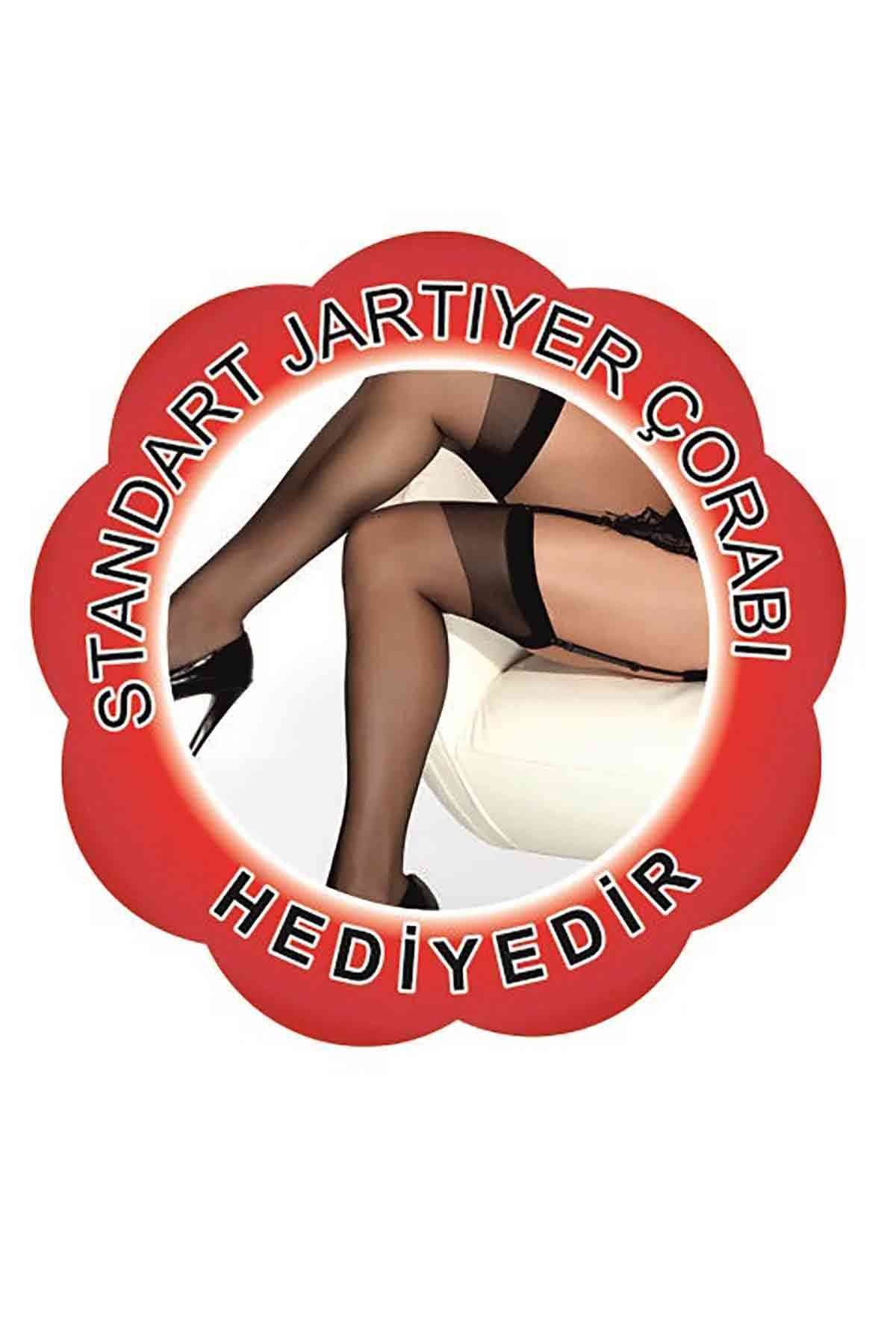 Merry See Seksi Jartiyer Takım+ ÇORAP HEDİYELİ Siyah - Siyah