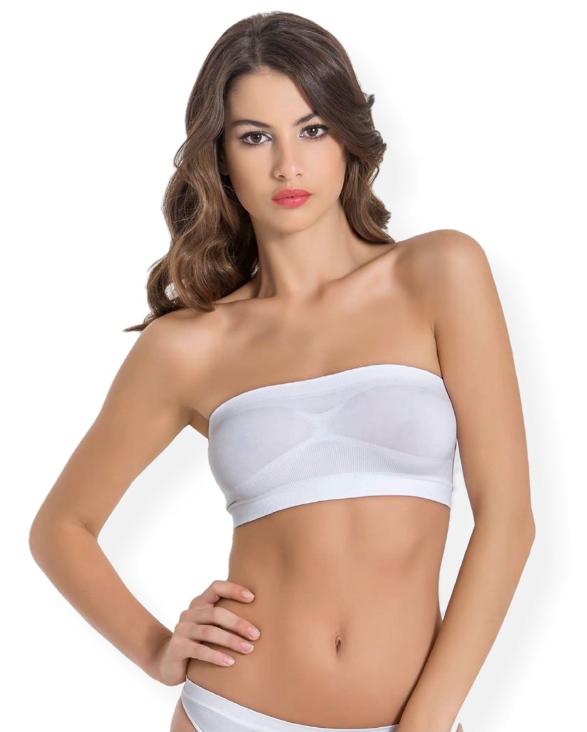 Silikon Bantlı Straplez Sütyen Miss Fit 1401 - Beyaz