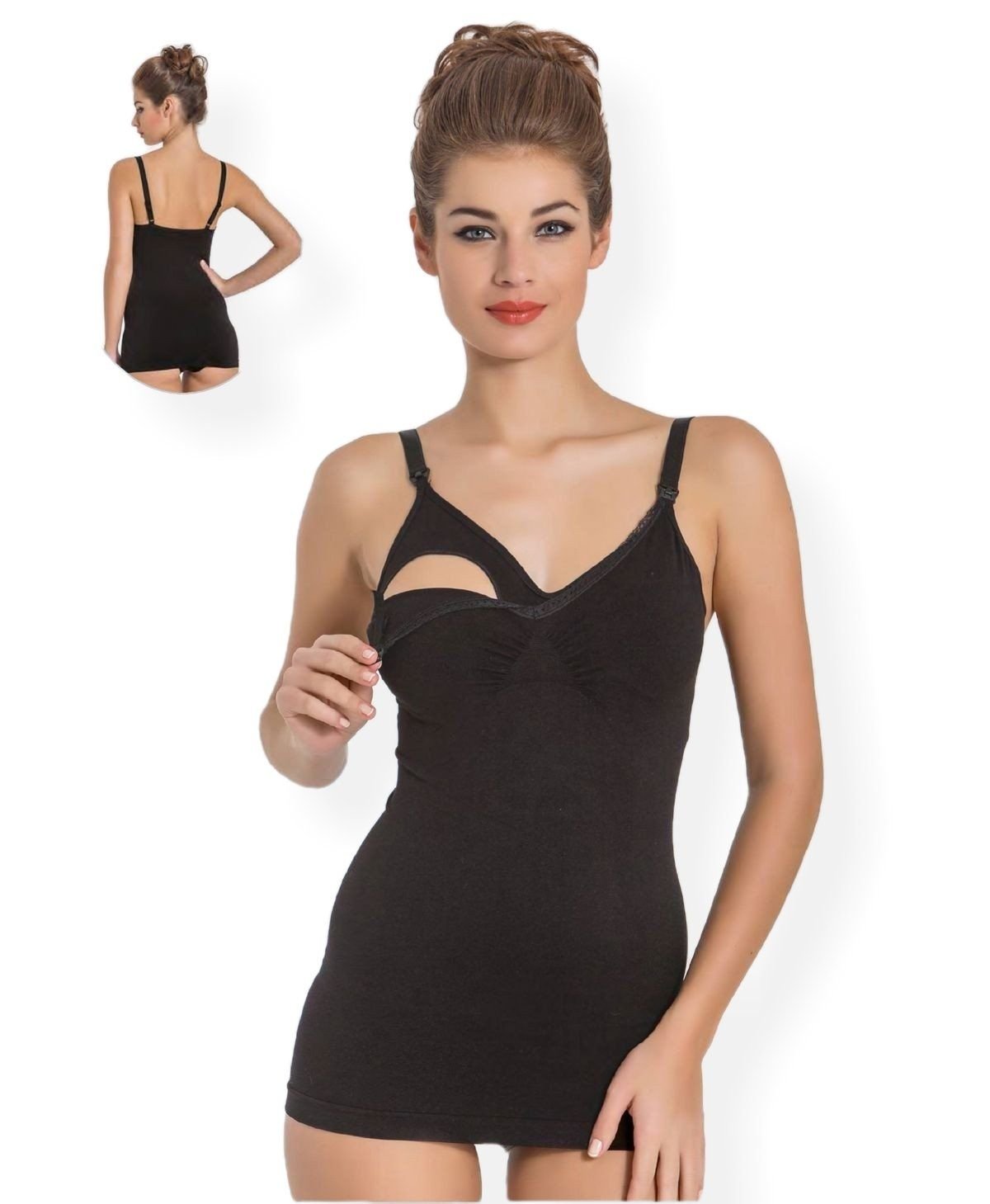 Pamuklu Çift Katmanlı Emzirme Atlet Miss Fit 16196 - Siyah