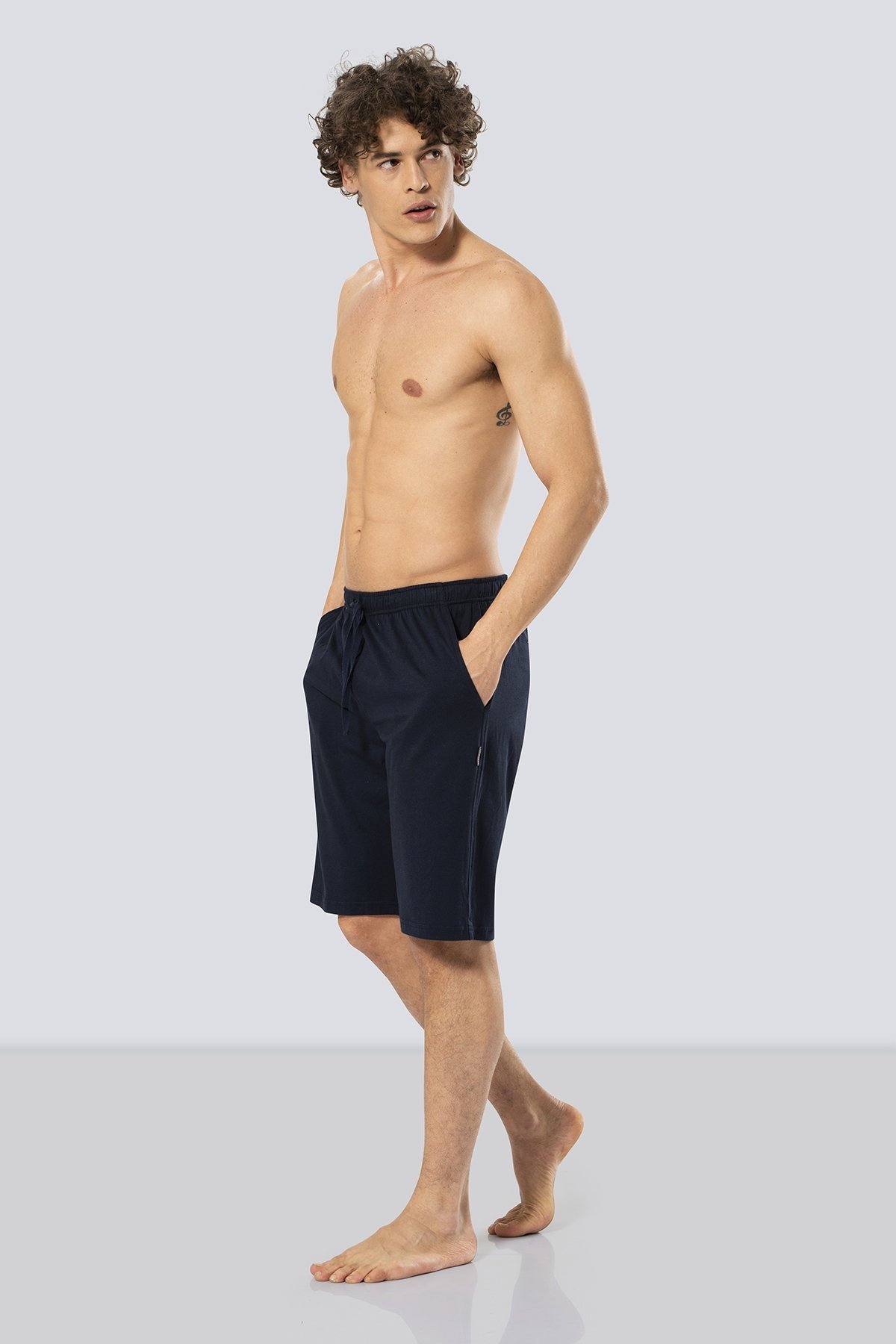 Modal Esnek Bermuda Tek Alt Cacharel 2172 - Lacivert