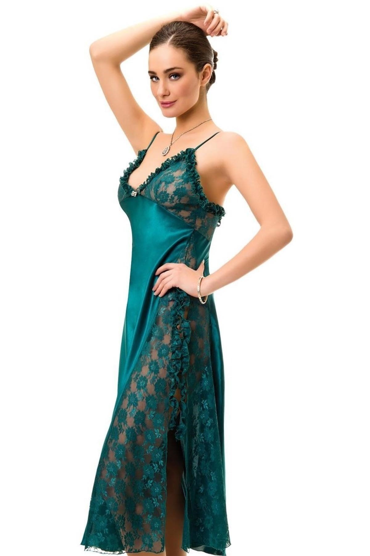 NBB Nefes Alan Polyamid Elastan Kadın Gecelik NBB 3704 - Görsel 7