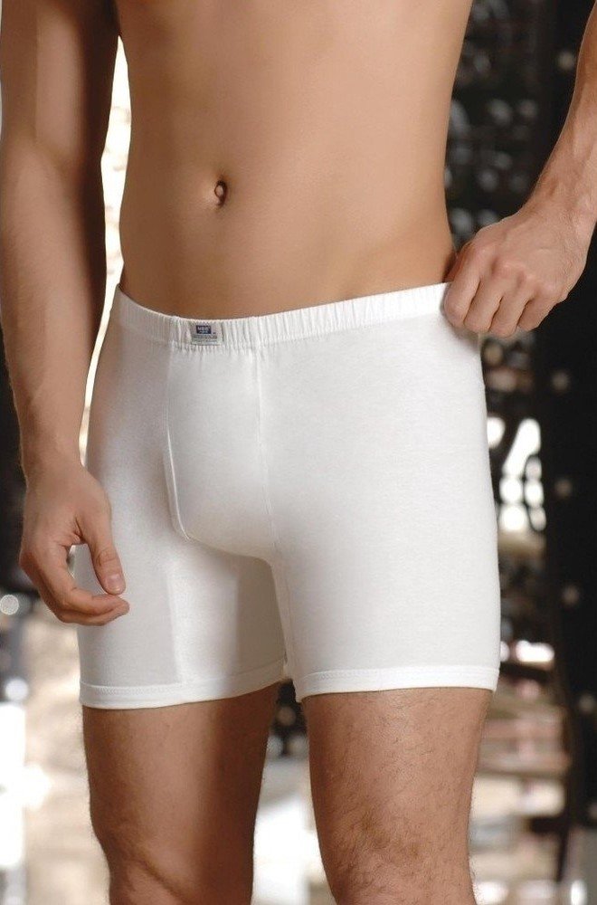 Modal Pamuklu Esnek Bel Lastiği Erkek Boxer NBB 721 - Beyaz