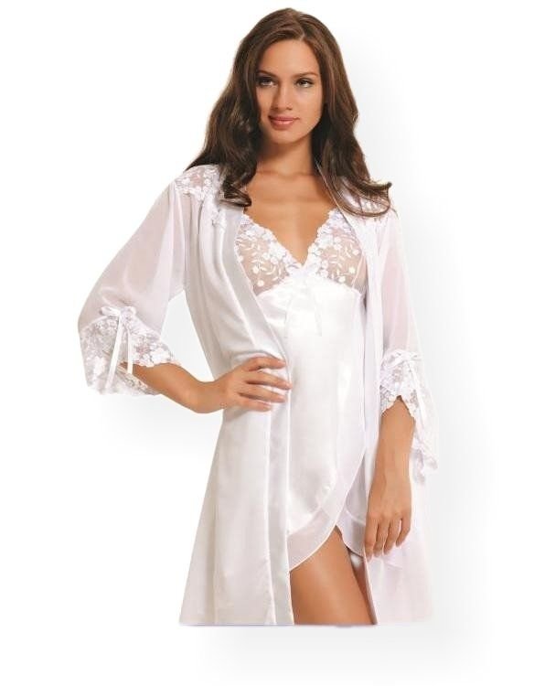 NBB Saten Dantel Biye Detaylı Gecelik Sabahlık Takım NBB 3820 - Görsel 8