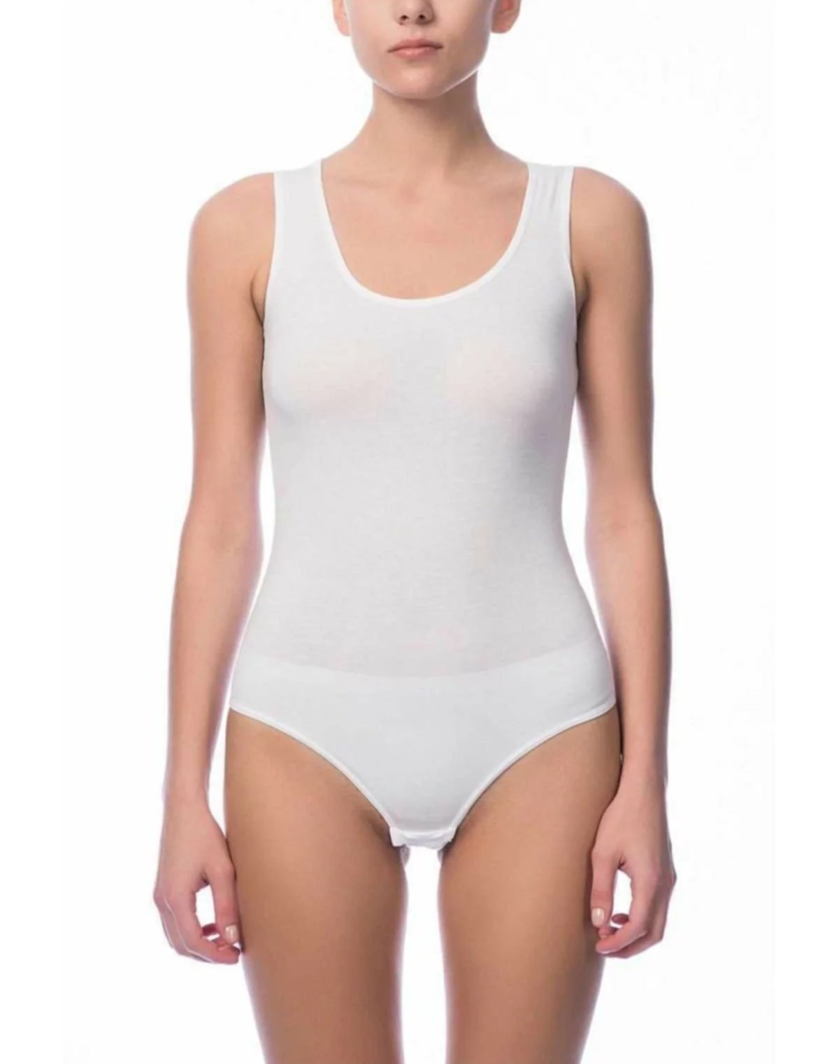 Geniş Askılı Çıtçıtlı Body NBB 2940 - Beyaz