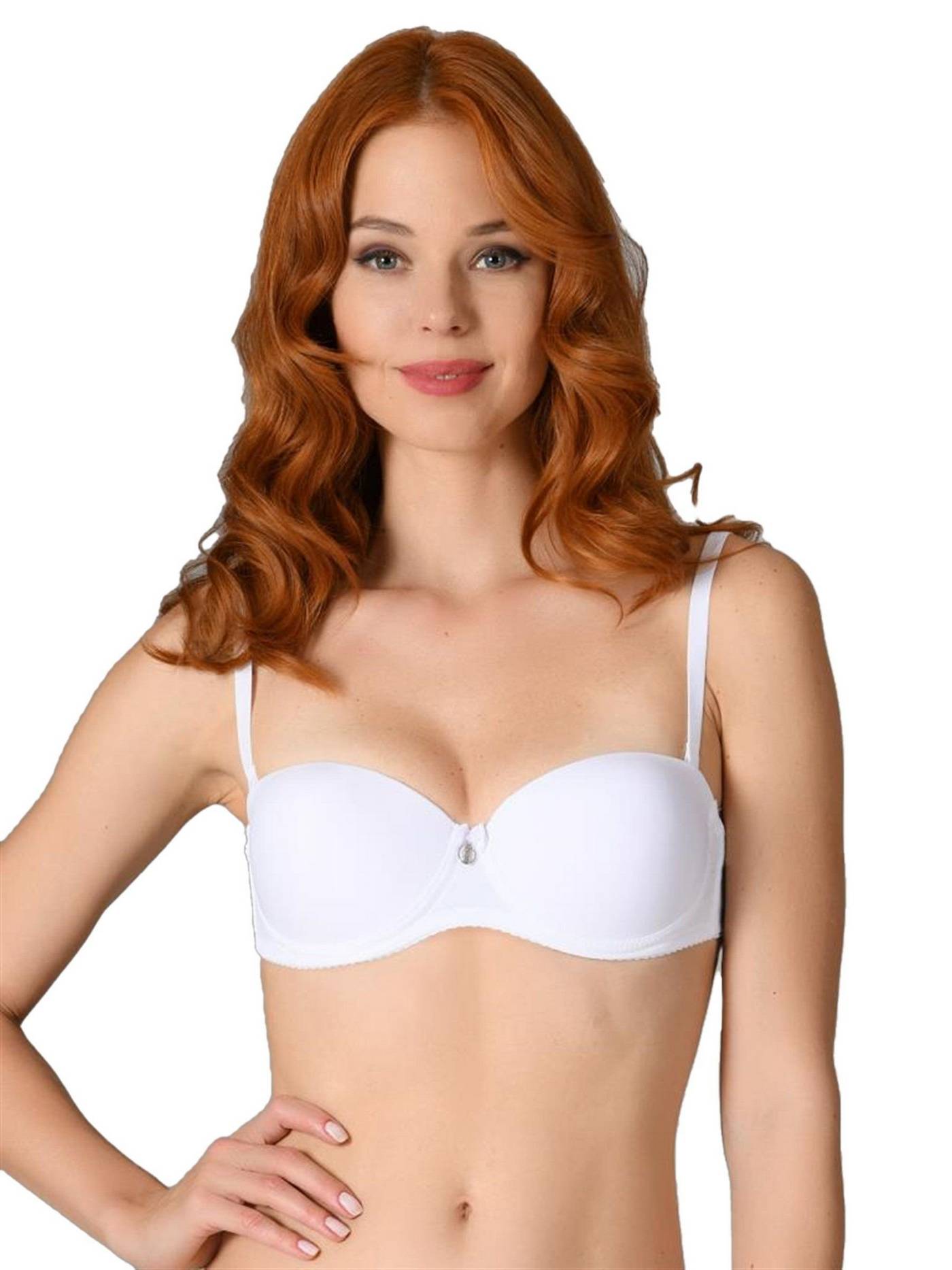 Şeffaf Sırt Yarı Destekli Sütyen NBB 3586 - Beyaz