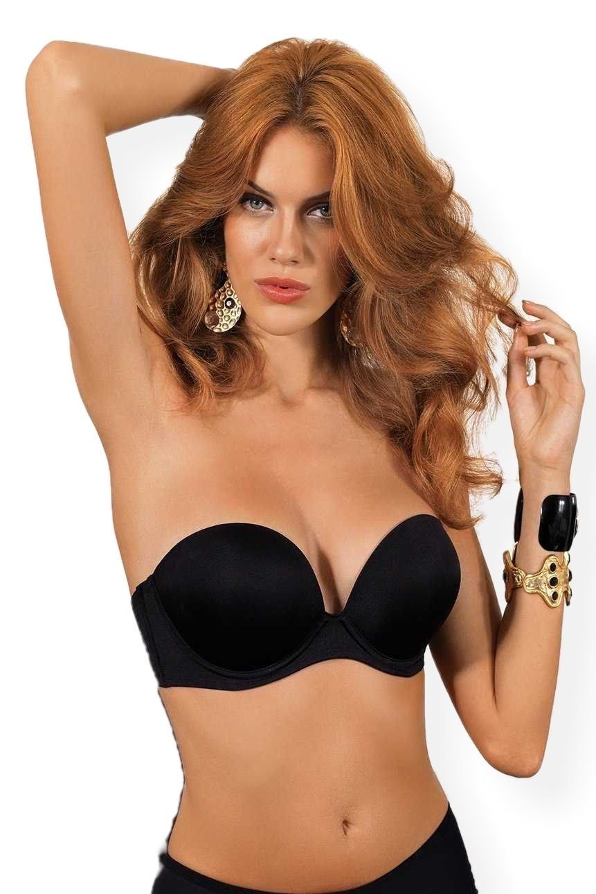 Geniş Silikon Bantlı Straplez Sütyen Orkide 1001 - Siyah